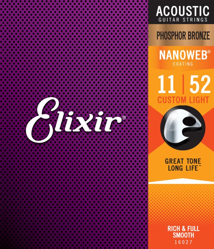 Elixir Phosphor Bronze Acoustic Guitar Strings NANOWEB