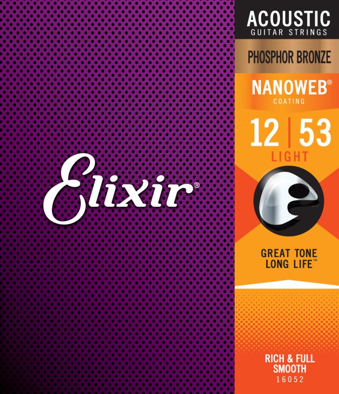 Elixir Phosphor Bronze Acoustic Guitar Strings NANOWEB