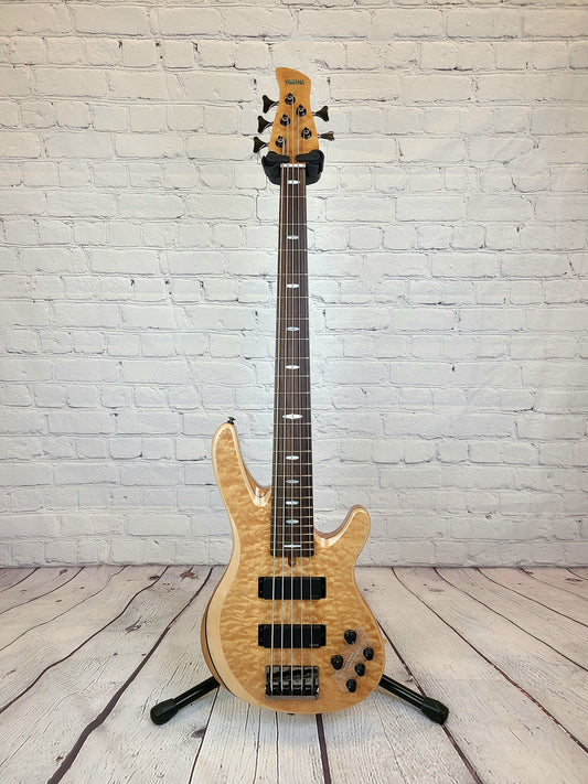 USED Yamaha TRB1005J NT 5 String Electric Bass Guitar Natural Quilt