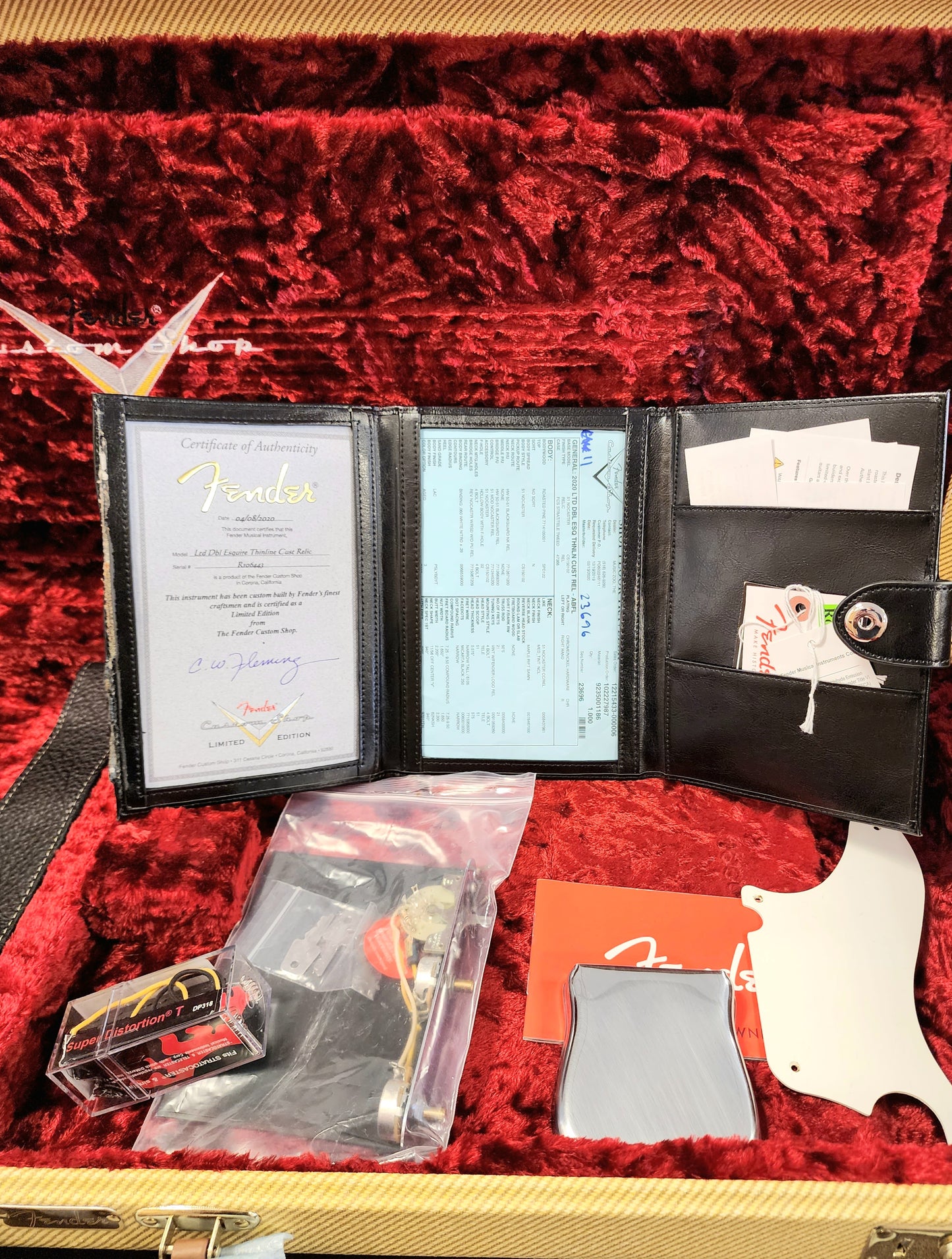 USED Fender Custom Shop LTD Roasted Pine Double Esquire Thinline Relic Aged Blue Flower 2020