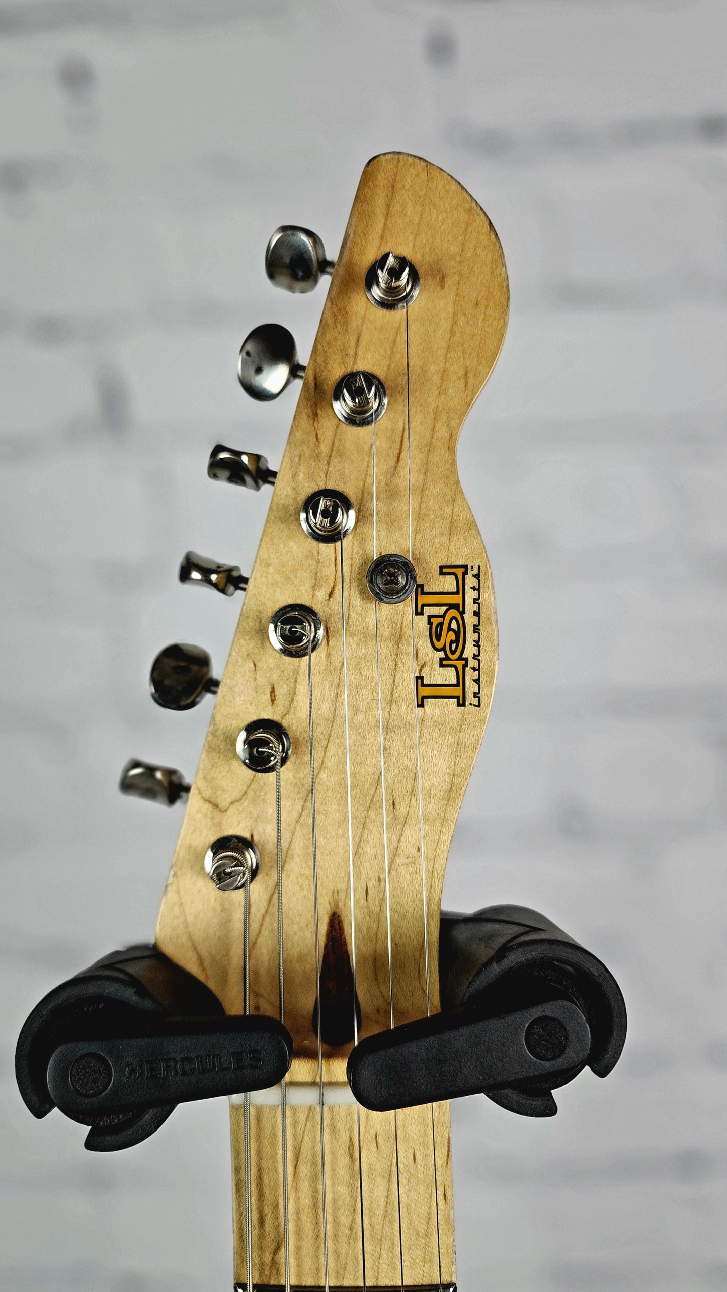 LSL Instruments T Bone 6 String Electric Guitar Heavy Distress Butterscotch Black Guard