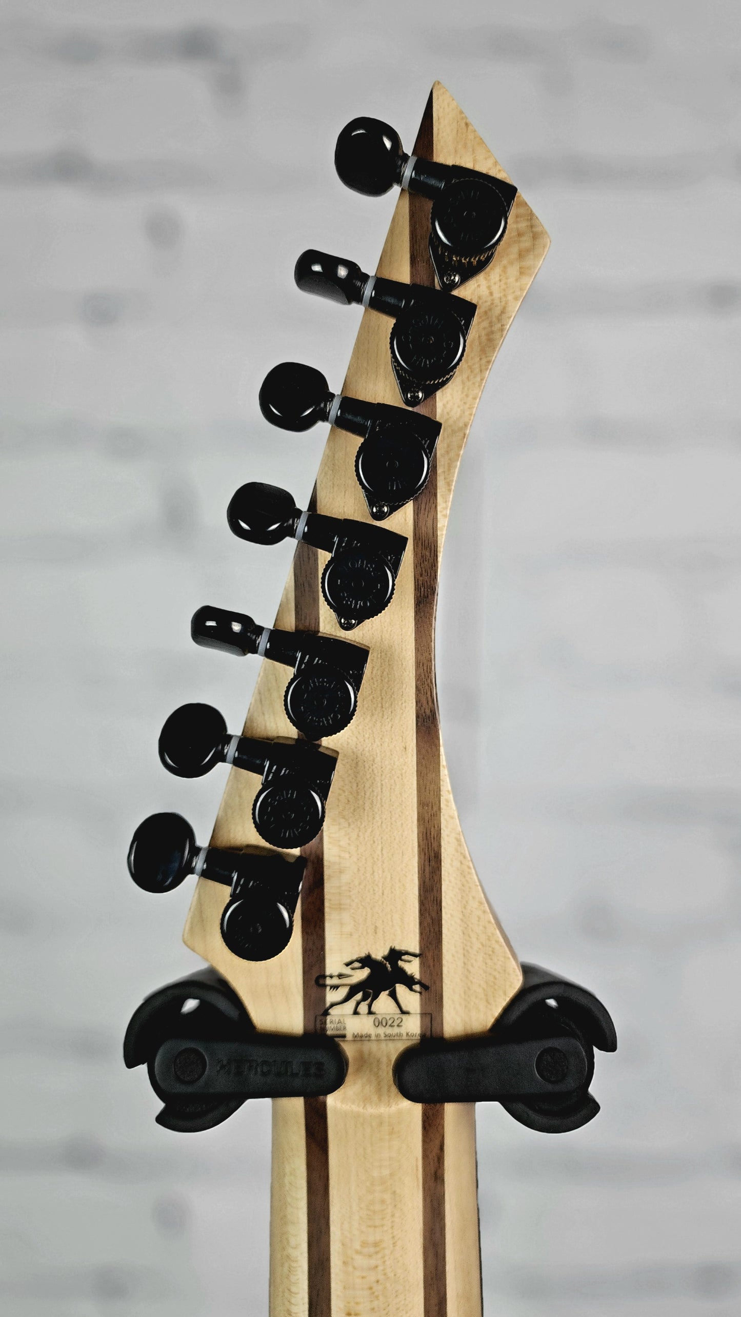 Cerberus Guitars Erebus 7 String Electric Guitar 27" Baritone Gloss Grey Natural Back