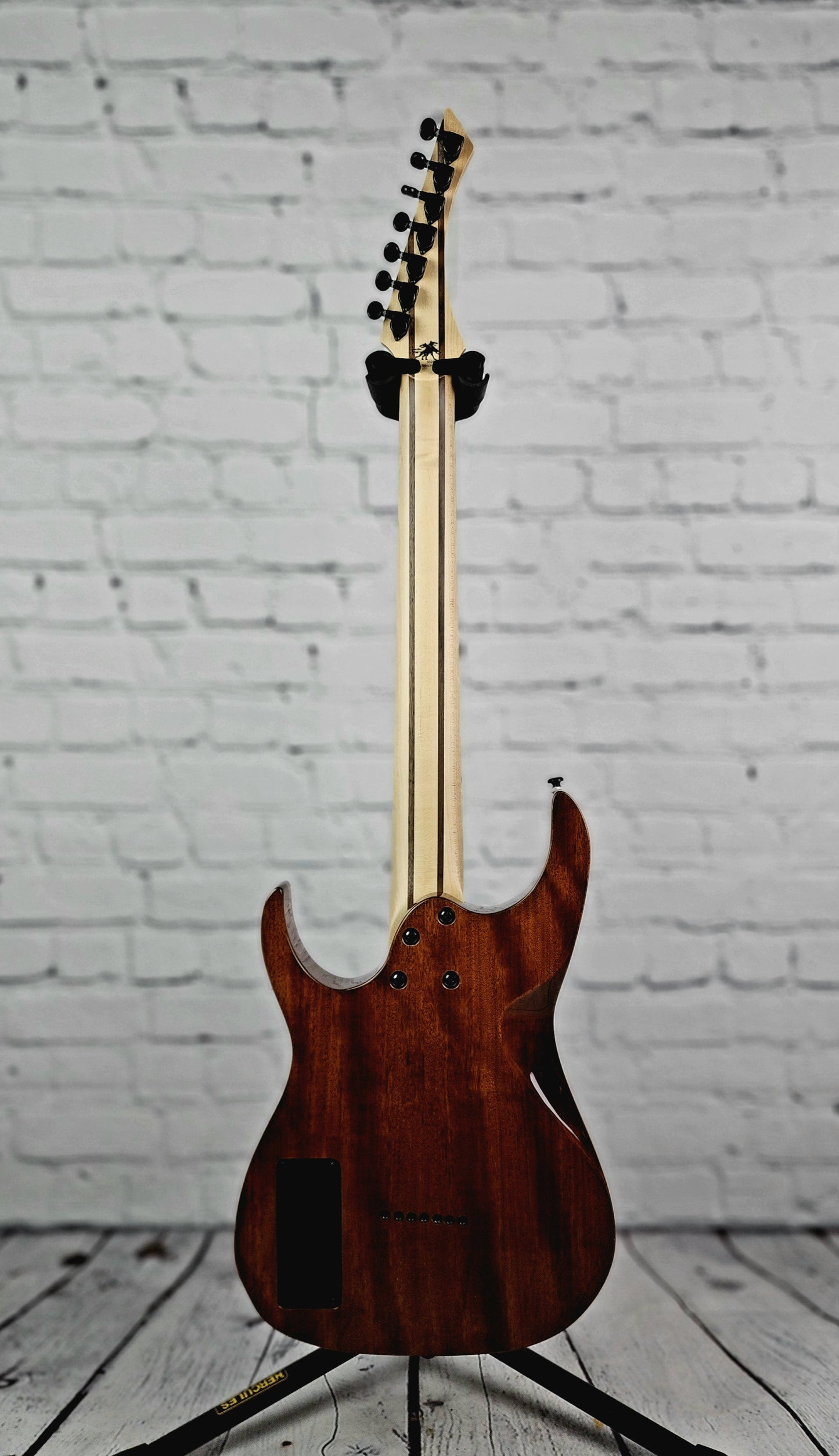 Cerberus Guitars Erebus 7 String Electric Guitar 27" Baritone Fiesta Red Natural Back