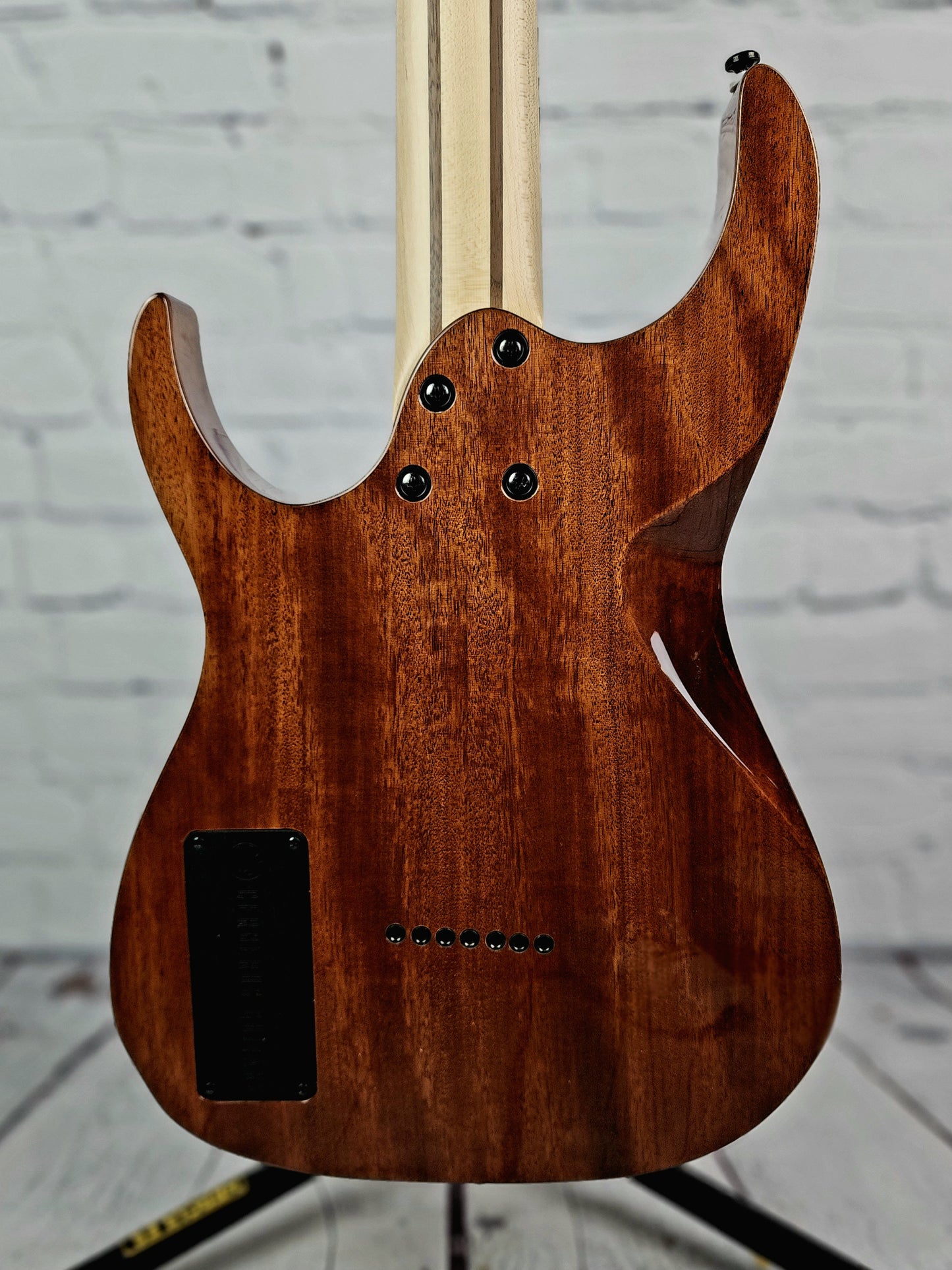 Cerberus Guitars Erebus 7 String Electric Guitar 27" Baritone Fiesta Red Natural Back