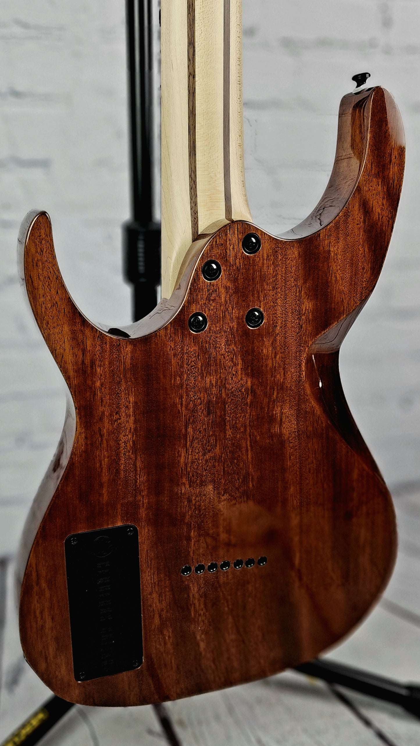 Cerberus Guitars Erebus 7 String Electric Guitar 27" Baritone Fiesta Red Natural Back