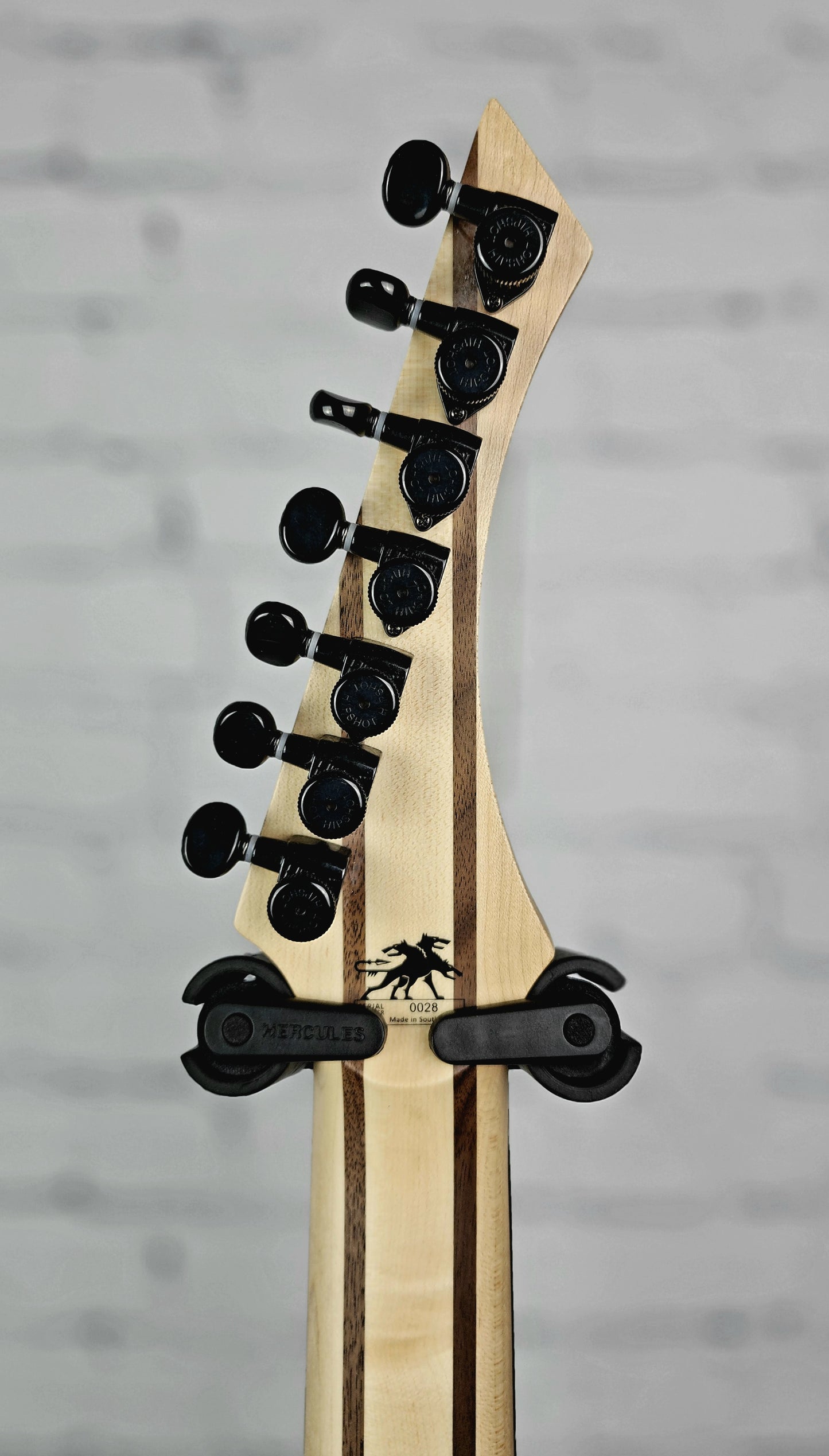 Cerberus Guitars Erebus 7 String Electric Guitar 27" Baritone Fiesta Red Natural Back