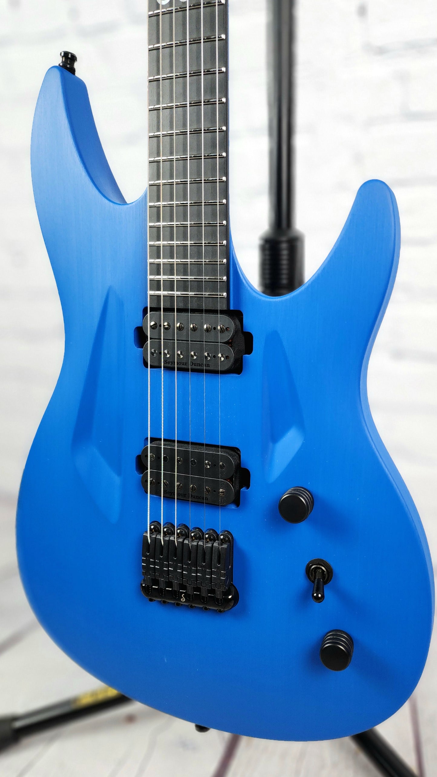 USED Aristides 060R 6 String Electric Guitar Raw Satin Cerulean Blue