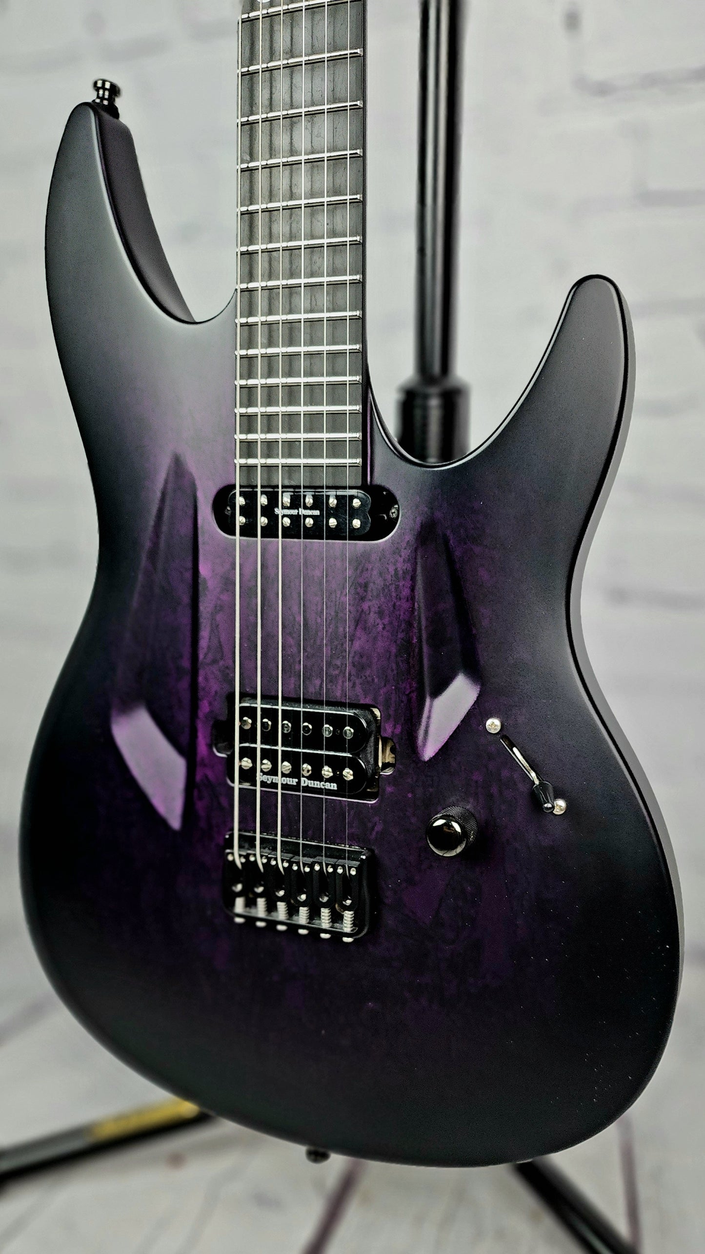 USED Aristides 060 6 String Electric Guitar Satin Purple Marble