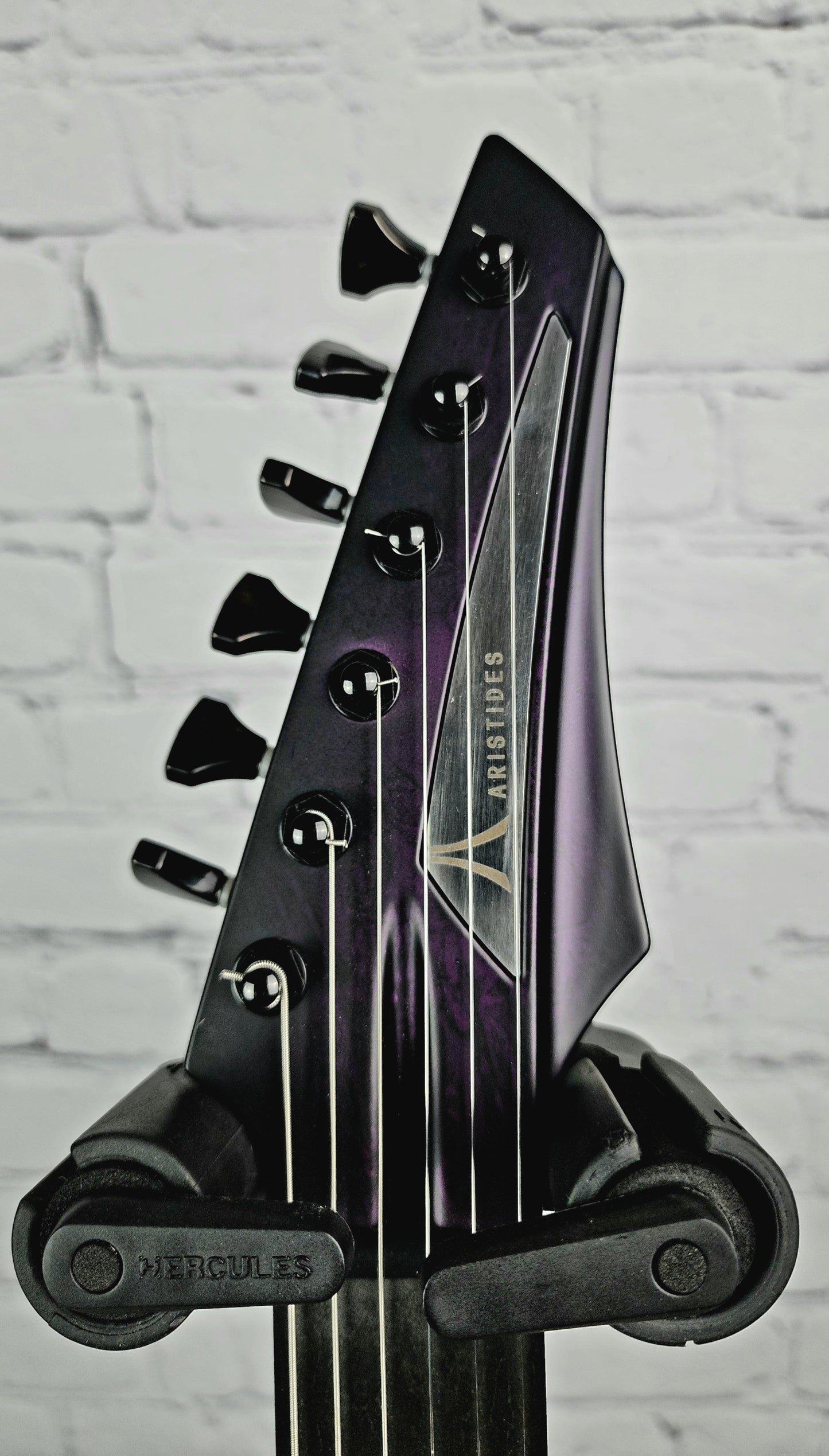 USED Aristides 060 6 String Electric Guitar Satin Purple Marble