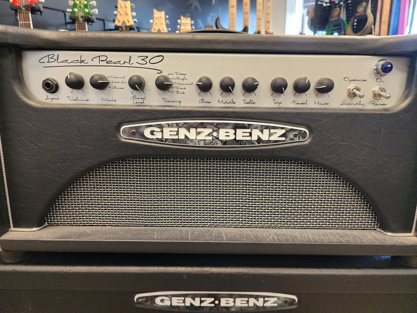 USED Genz Benz Black Pearl 30w Head and 2x12 Cabinet Black Tolex