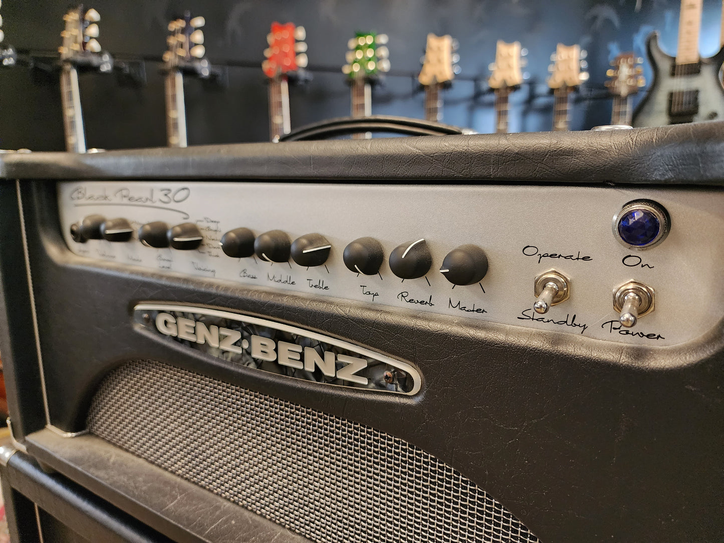 USED Genz Benz Black Pearl 30w Head and 2x12 Cabinet Black Tolex