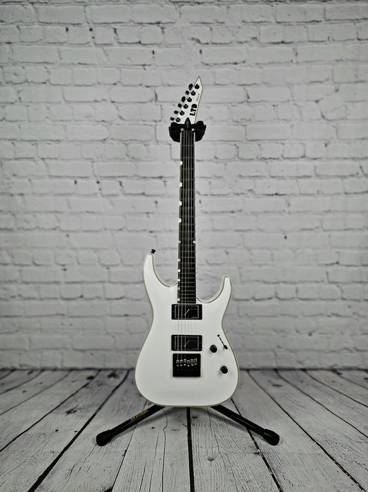 USED ESP LTD Deluxe MH-1000 Evertune 6 String Electric Guitar Snow White