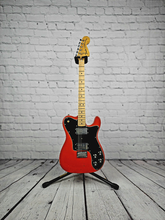 USED 1974 Fender Telecaster Deluxe Electric Guitar Refinish Fiesta Red