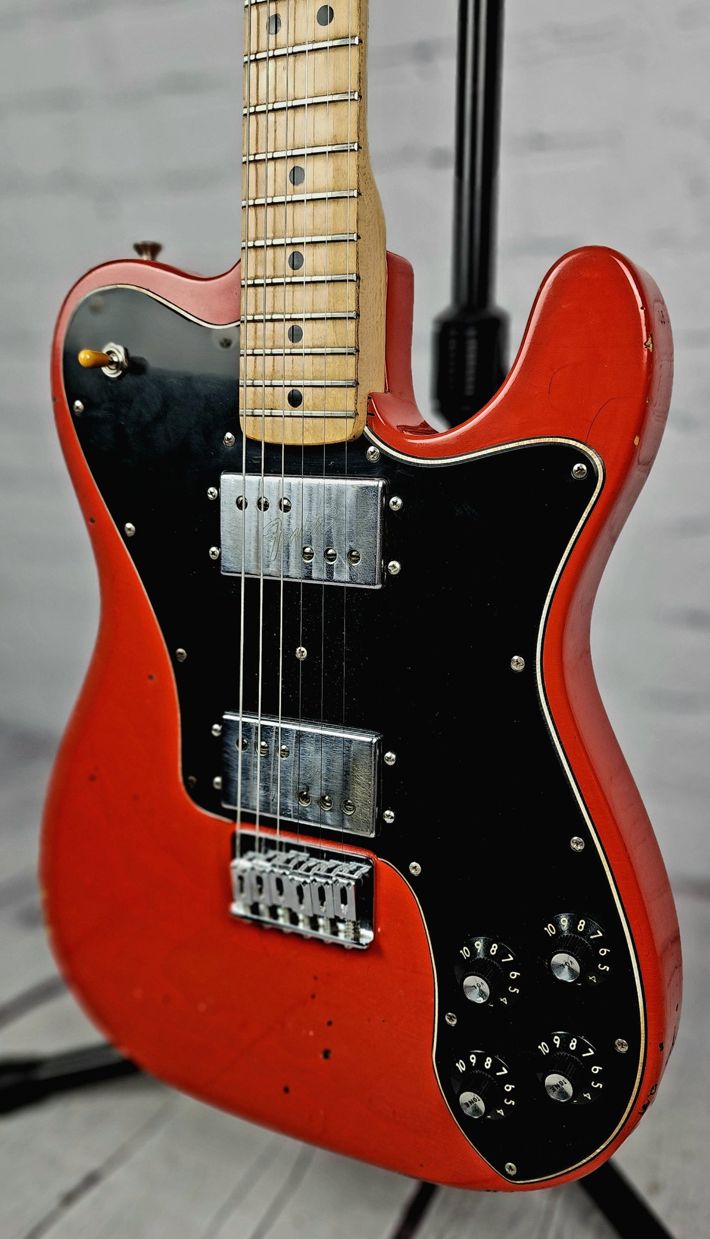USED 1974 Fender Telecaster Deluxe Electric Guitar Refinish Fiesta Red