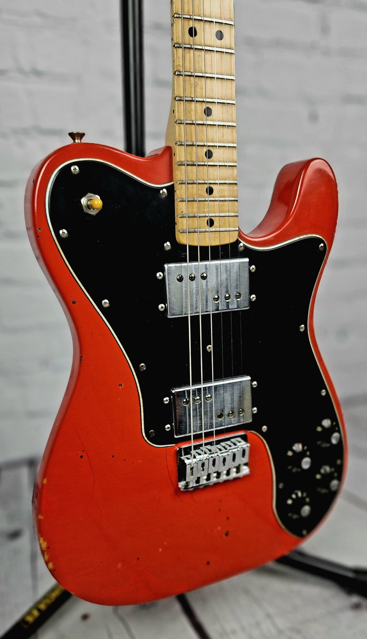 USED 1974 Fender Telecaster Deluxe Electric Guitar Refinish Fiesta Red