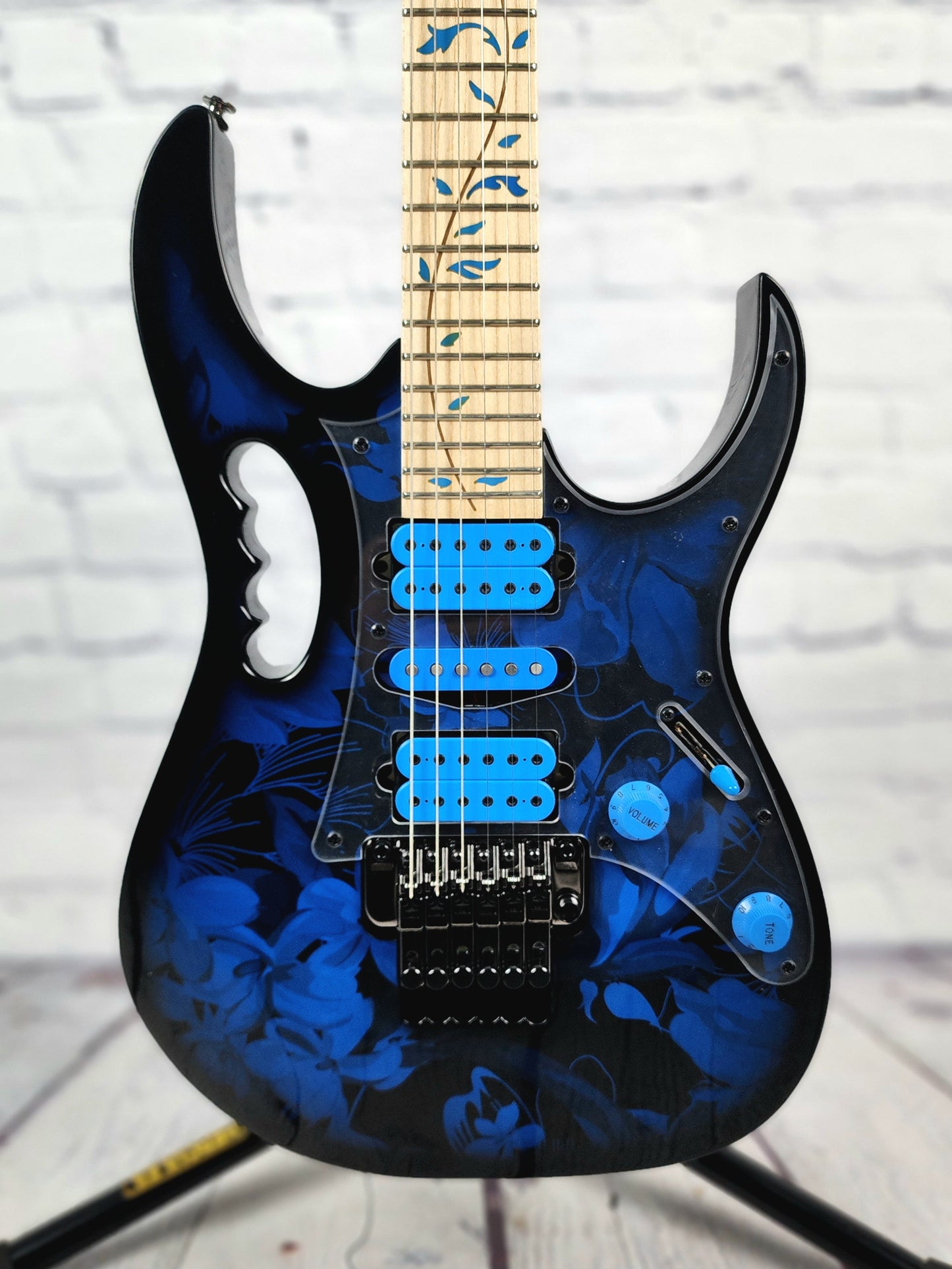 Ibanez Premium Jem 77P BPF 6 String Electric Guitar Blue Floral Pattern Steve Vai