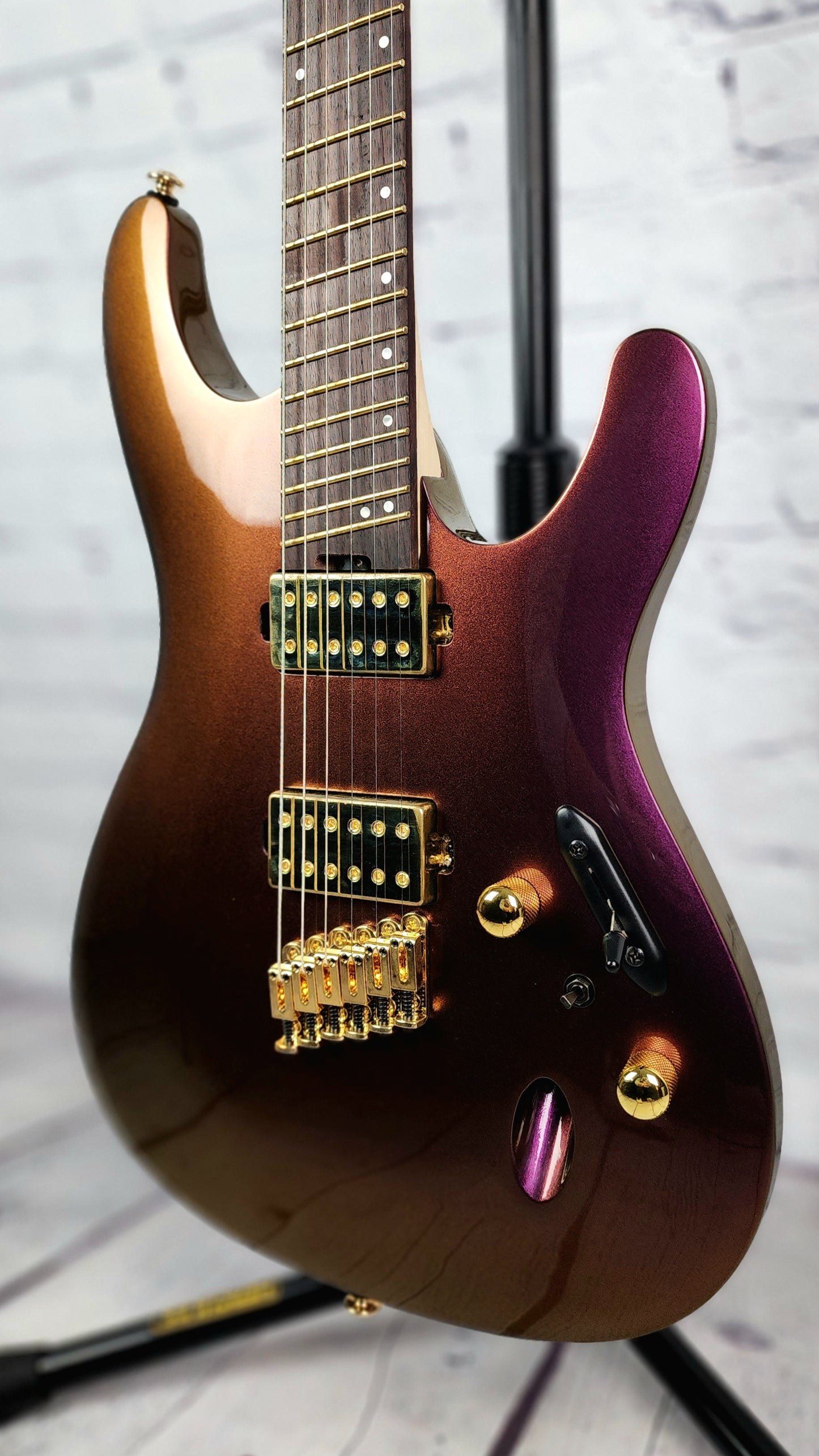 Ibanez Axe Design Lab SML721 RGC 6 String Electric Guitar Rose Gold Chameleon