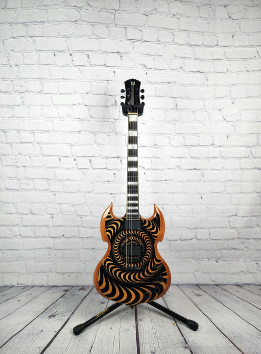 USED Wylde Audio Barbarian 6 String Electric Guitar Psychic Bullseye Rawtop