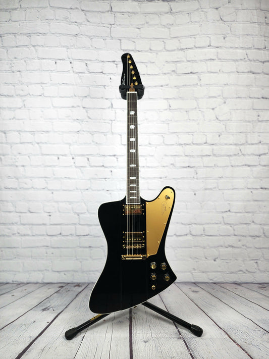 Kauer Guitars Banshee 6 String Electric Guitar Gloss Black w/Gold