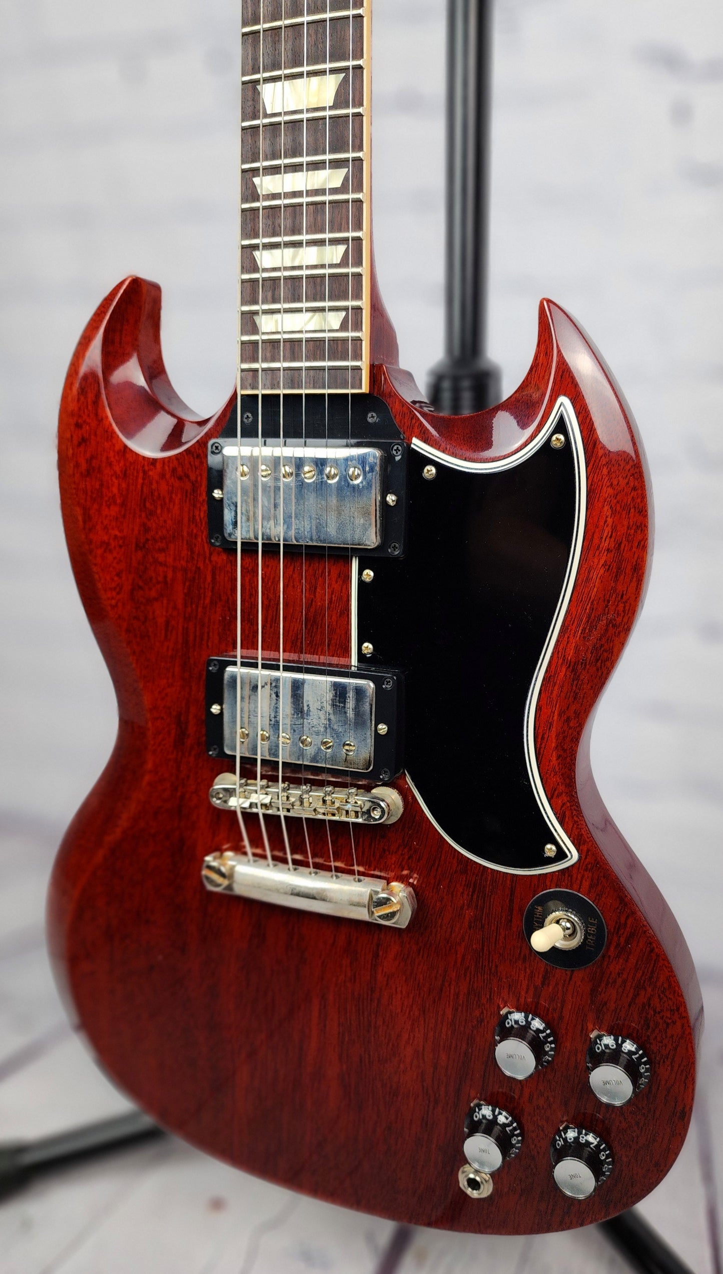 Gibson Custom Shop 1961 SG Les Paul Standard VOS Stop Bar Electric Guitar Cherry Red
