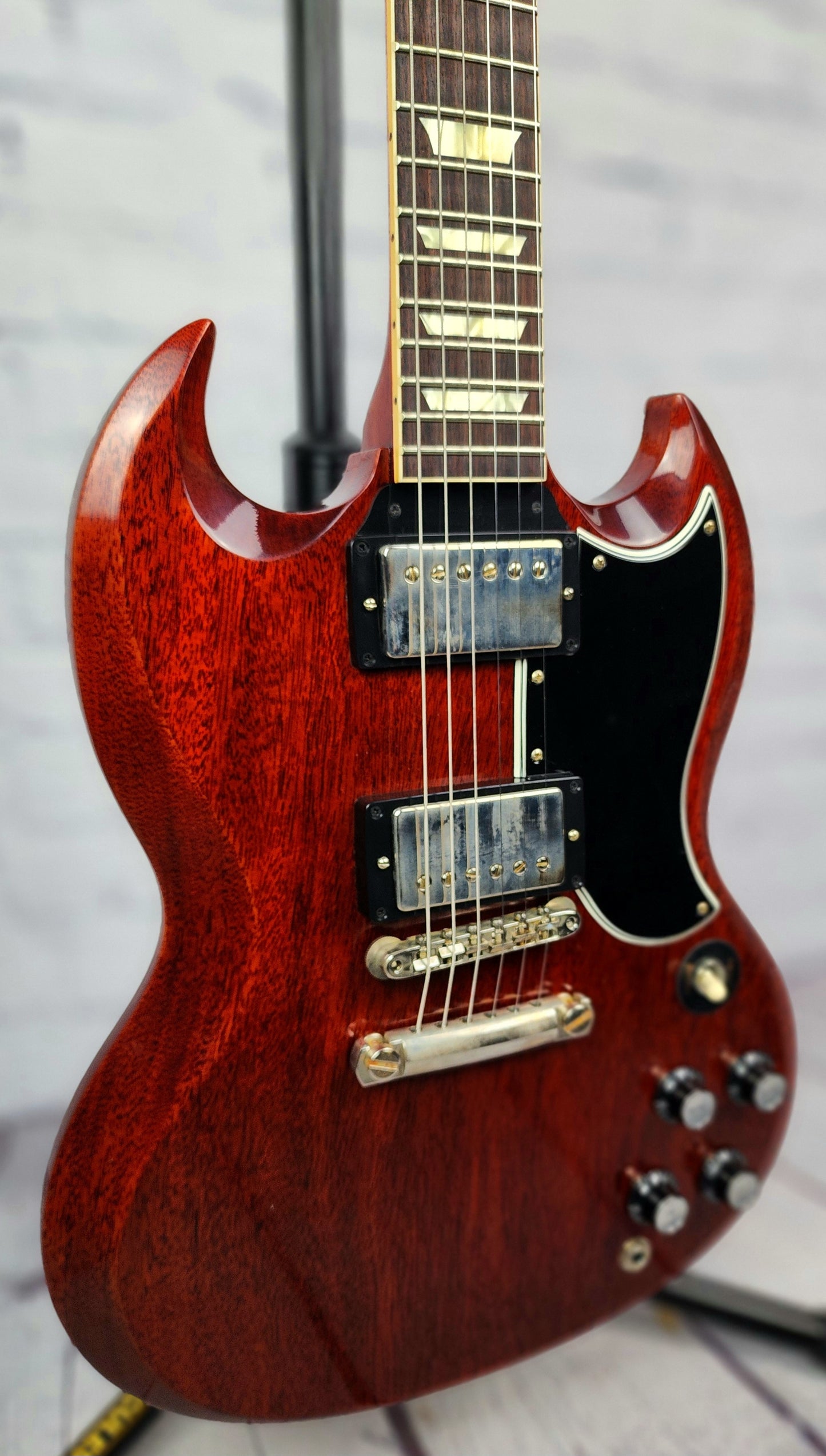 Gibson Custom Shop 1961 SG Les Paul Standard VOS Stop Bar Electric Guitar Cherry Red