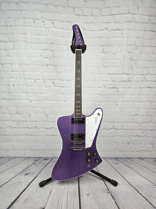Kauer Guitars Banshee 6 String Electric Guitar Amethyst Purple Sparkle
