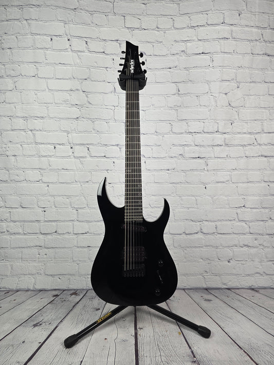 Schecter Sunset 7 Triad 7 String Electric Guitar Gloss Black