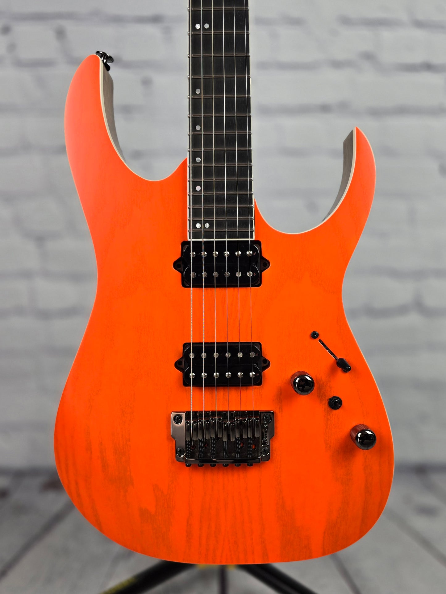 USED Ibanez Prestige RGR5221 TFR Hard Tail Electric Guitar Transparent Fluorescent Orange