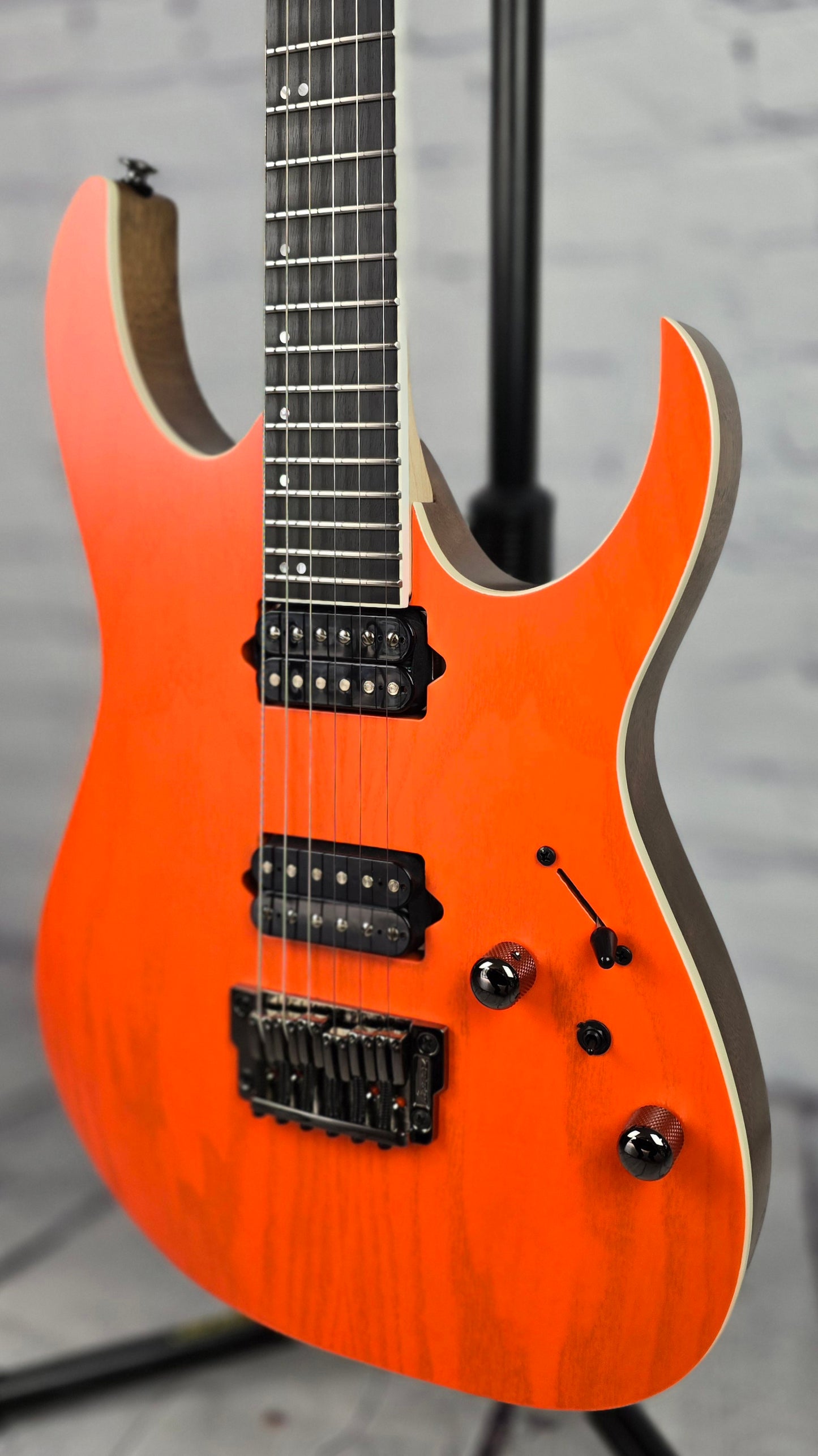 USED Ibanez Prestige RGR5221 TFR Hard Tail Electric Guitar Transparent Fluorescent Orange