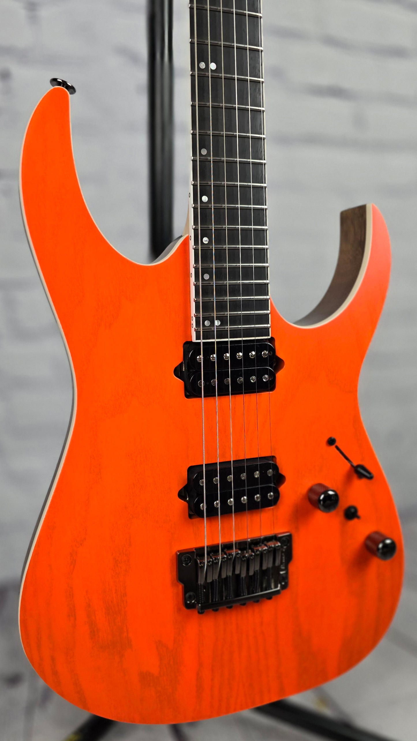 USED Ibanez Prestige RGR5221 TFR Hard Tail Electric Guitar Transparent Fluorescent Orange