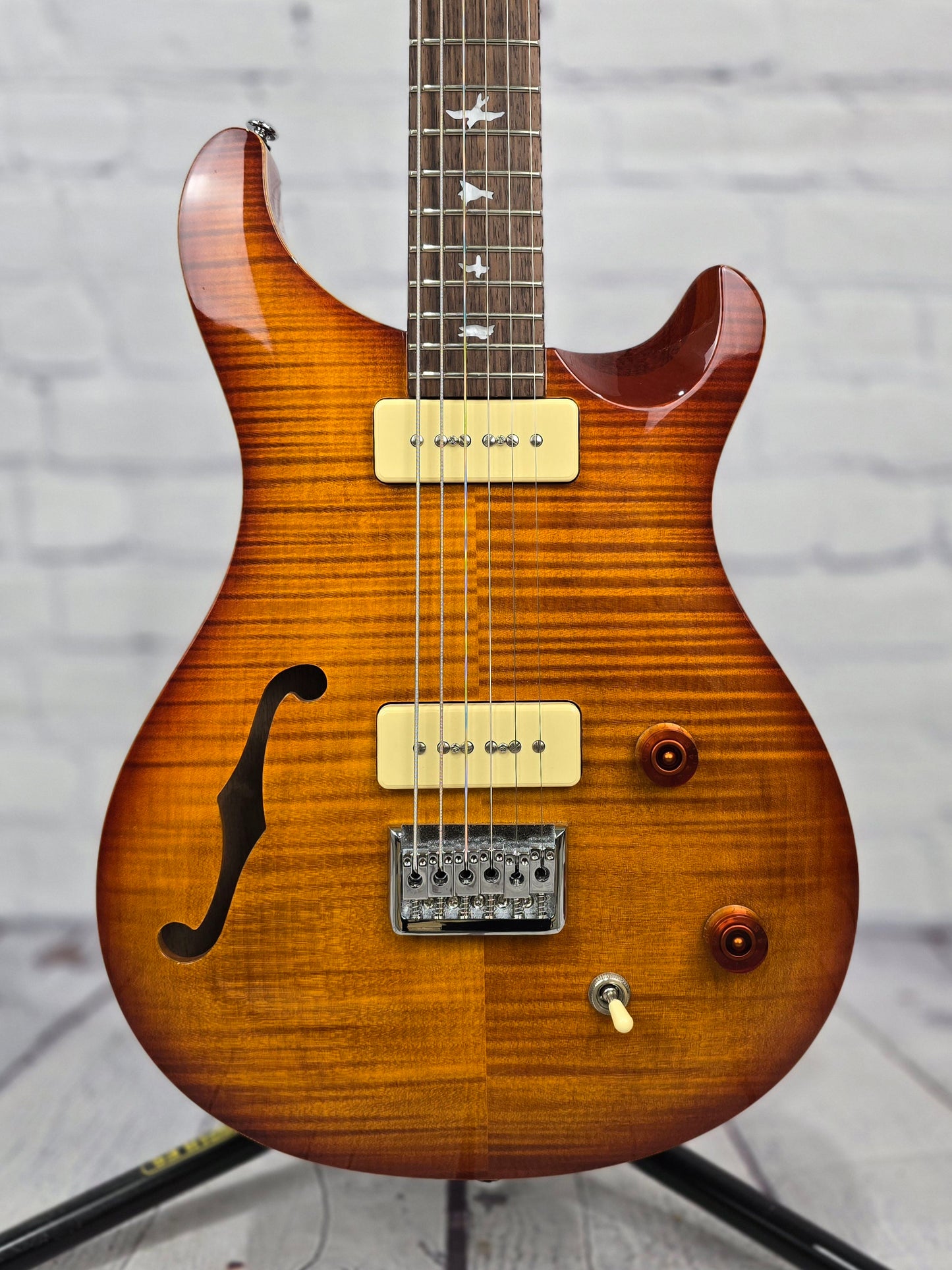 USED Paul Reed Smith PRS SE 277 Soapbar Semi-Hollow Baritone Electric Guitar Vintage Sunburst