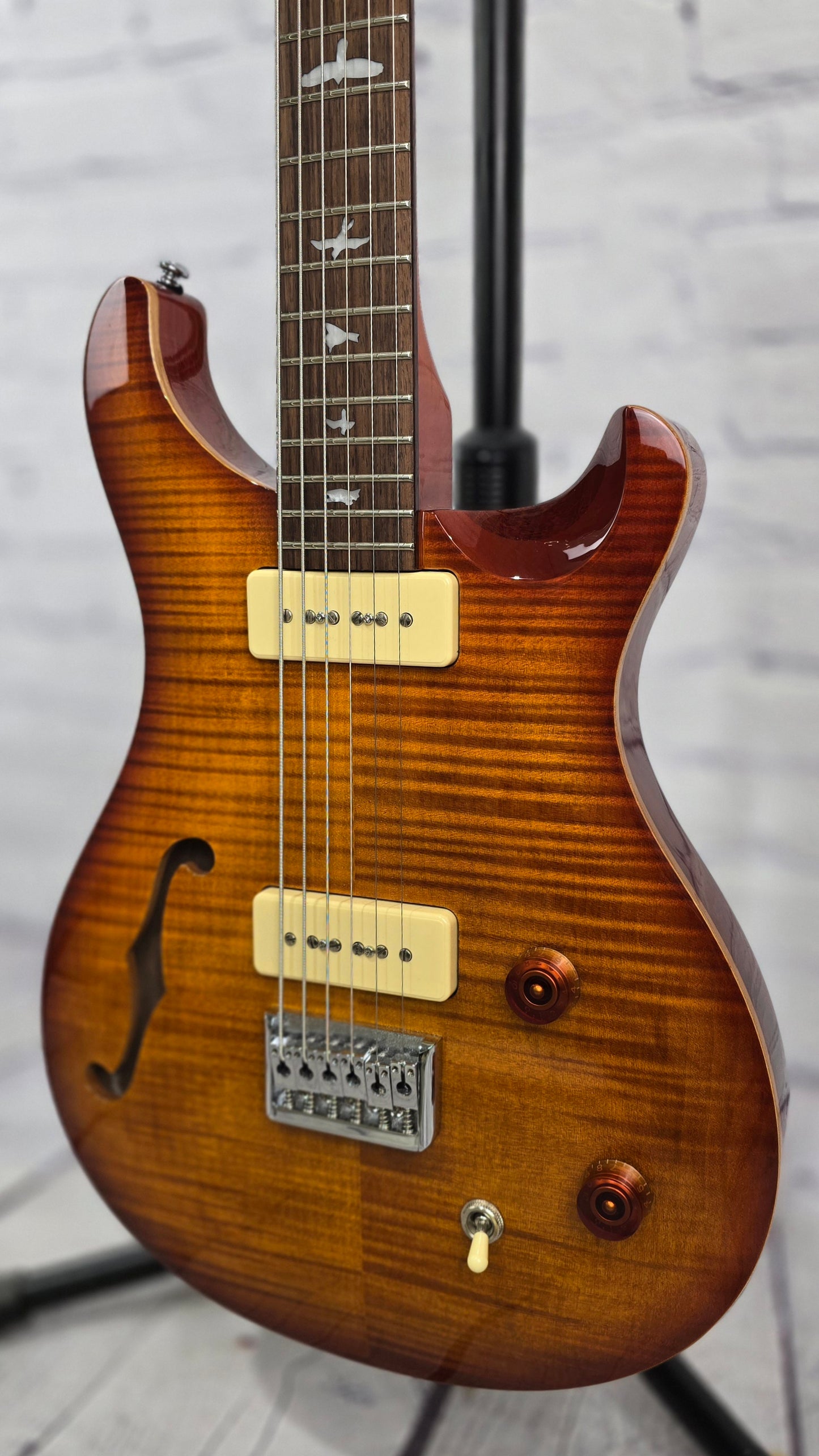 USED Paul Reed Smith PRS SE 277 Soapbar Semi-Hollow Baritone Electric Guitar Vintage Sunburst