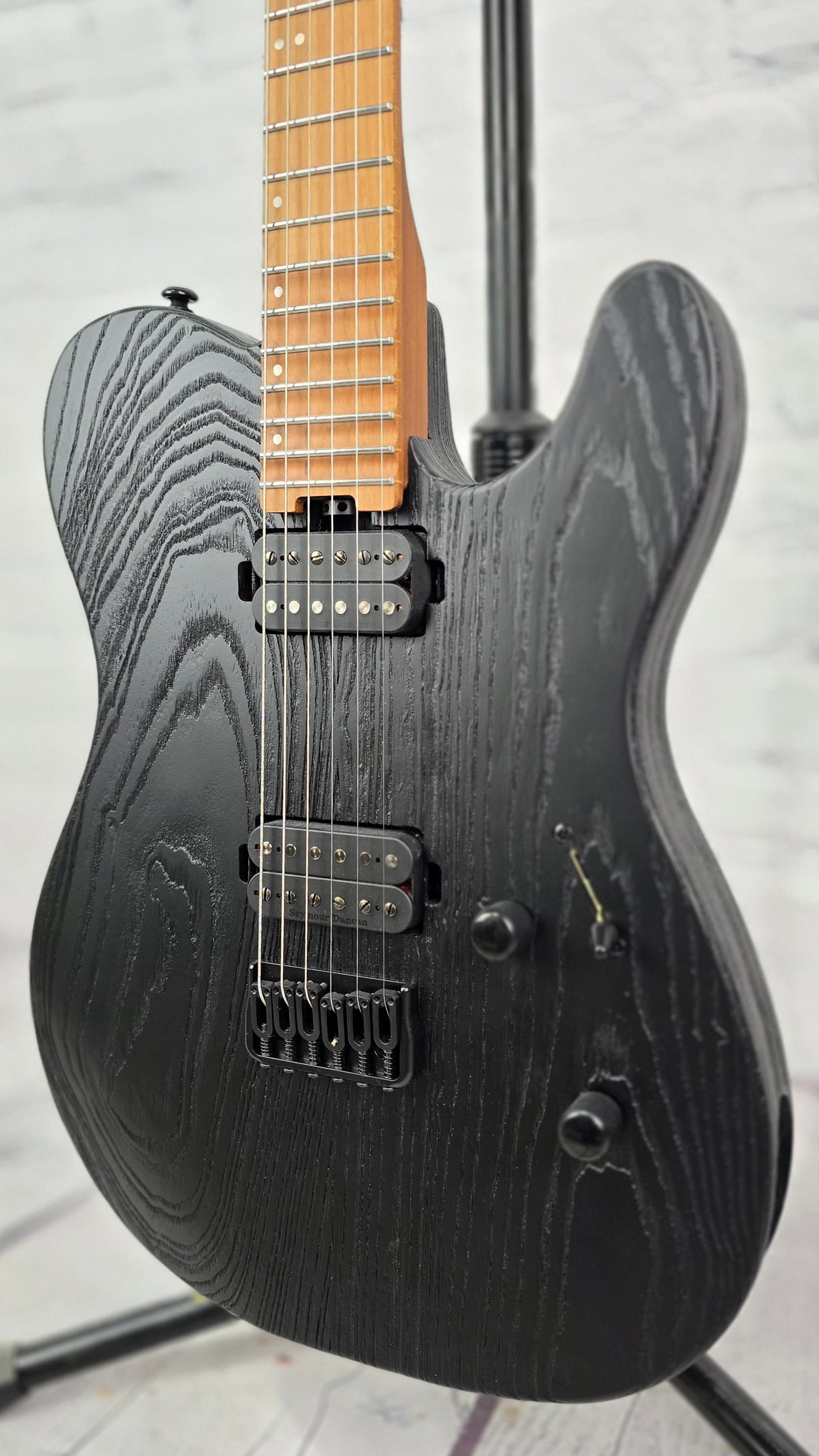 ESP LTD TE-1000 6 String Electric Guitar Black Blast Roasted Maple