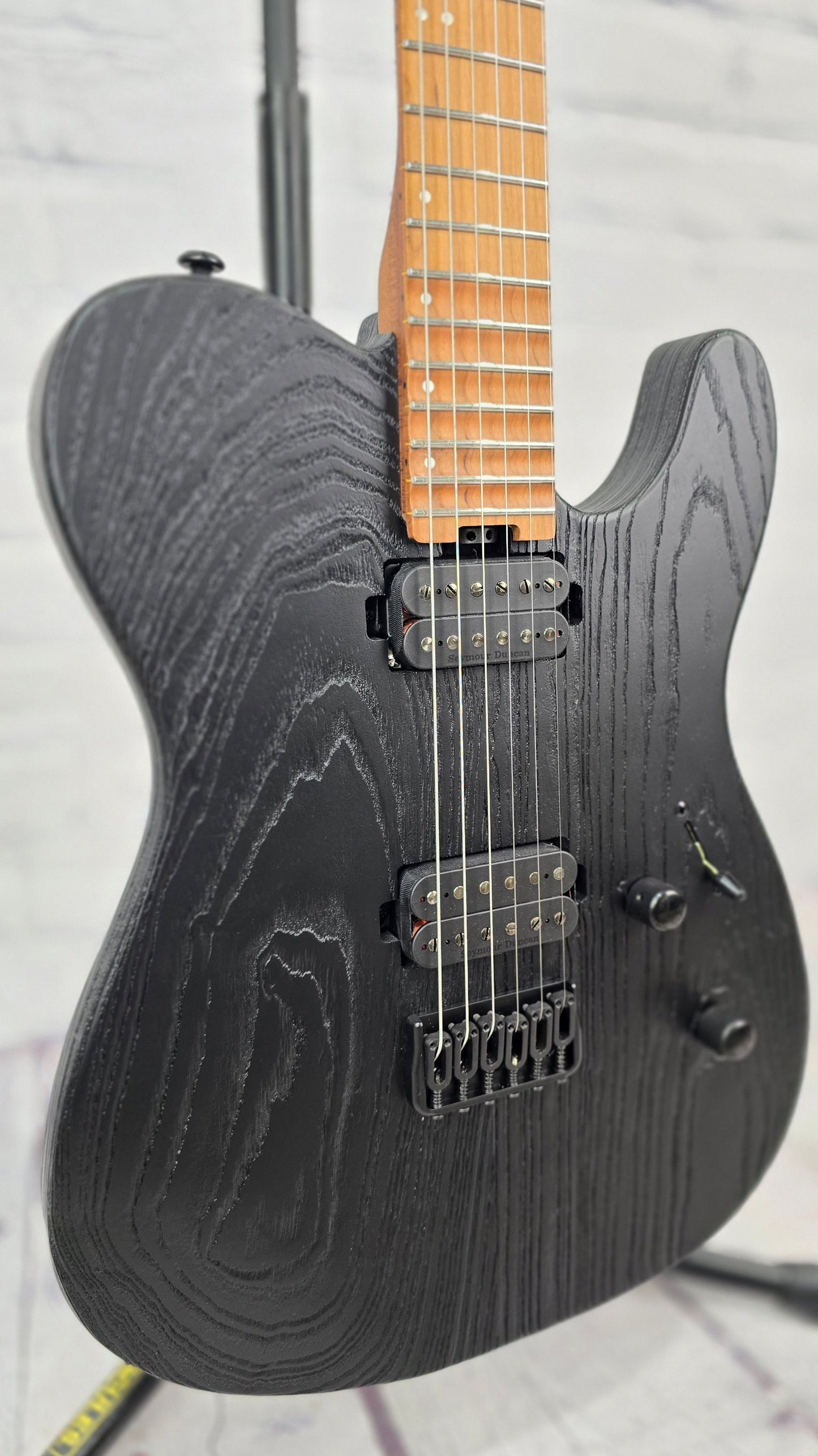 ESP LTD TE-1000 6 String Electric Guitar Black Blast Roasted Maple