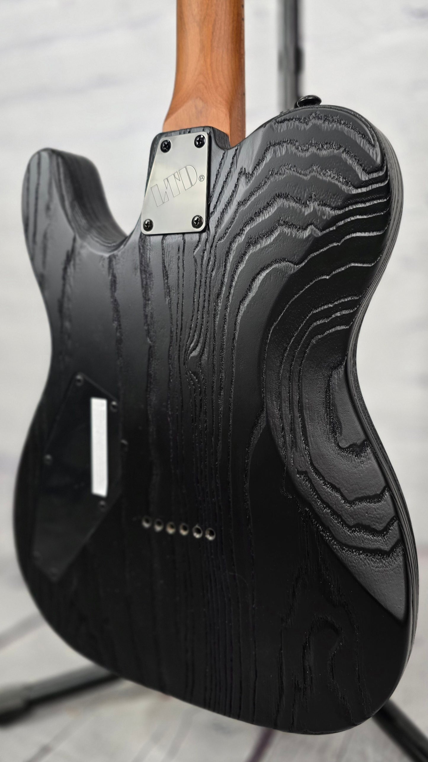 ESP LTD TE-1000 6 String Electric Guitar Black Blast Roasted Maple