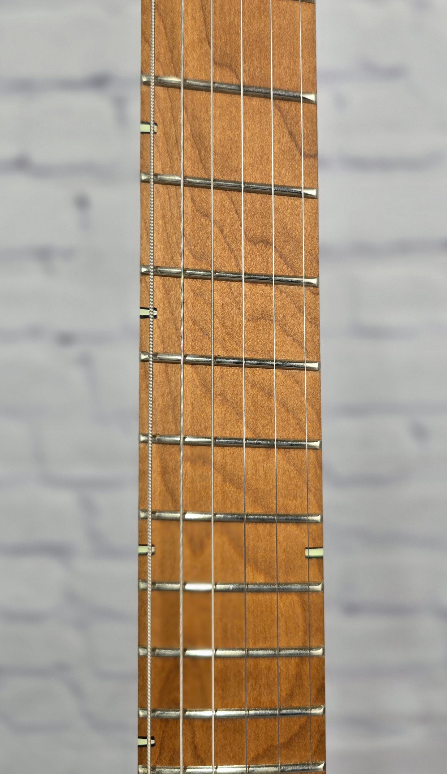 USED Guerilla Guitars M-SR6HSM 6 String Multiscale Electric Guitar Dragon Fire Burn