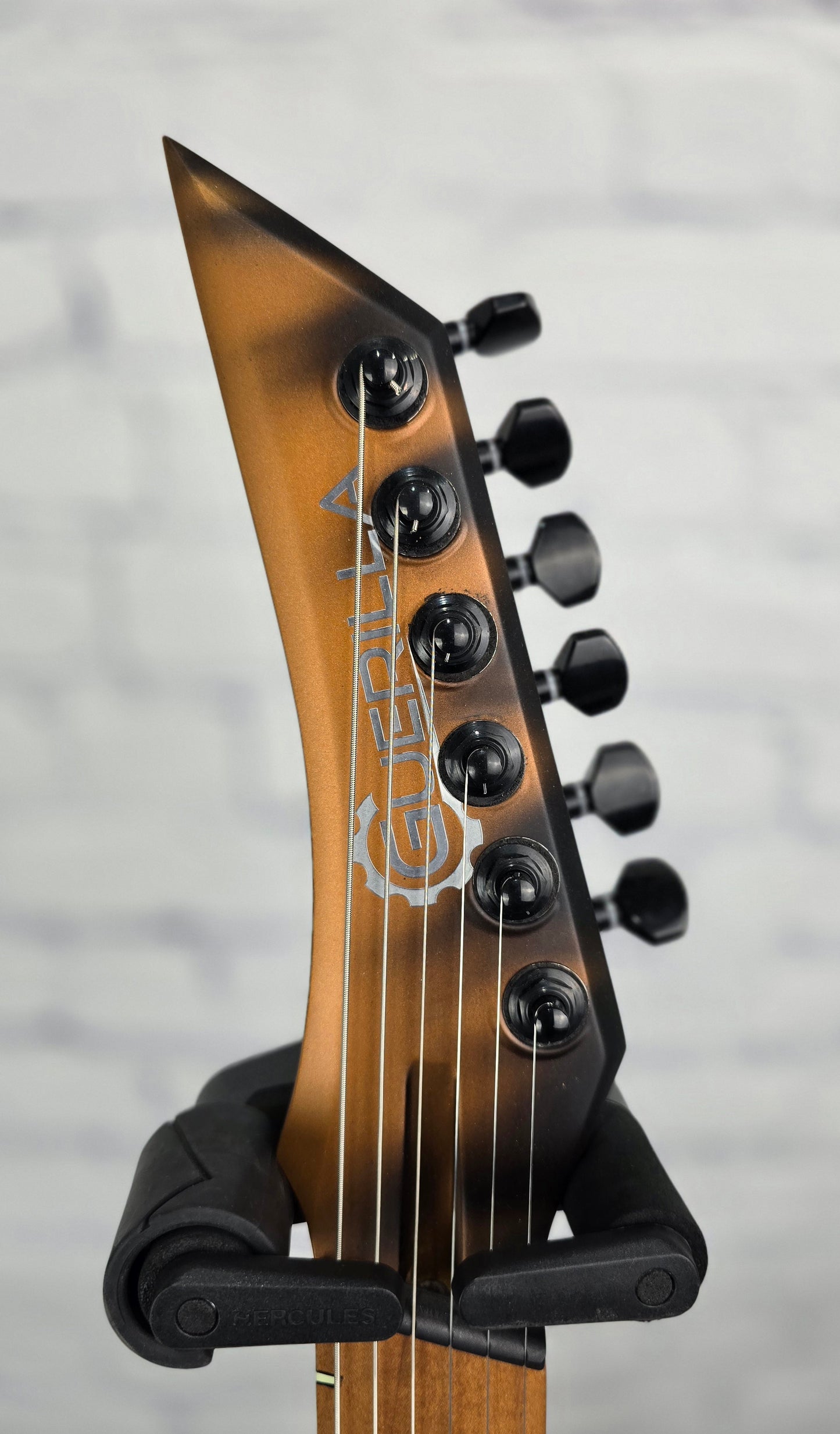 USED Guerilla Guitars M-SR6HSM 6 String Multiscale Electric Guitar Dragon Fire Burn