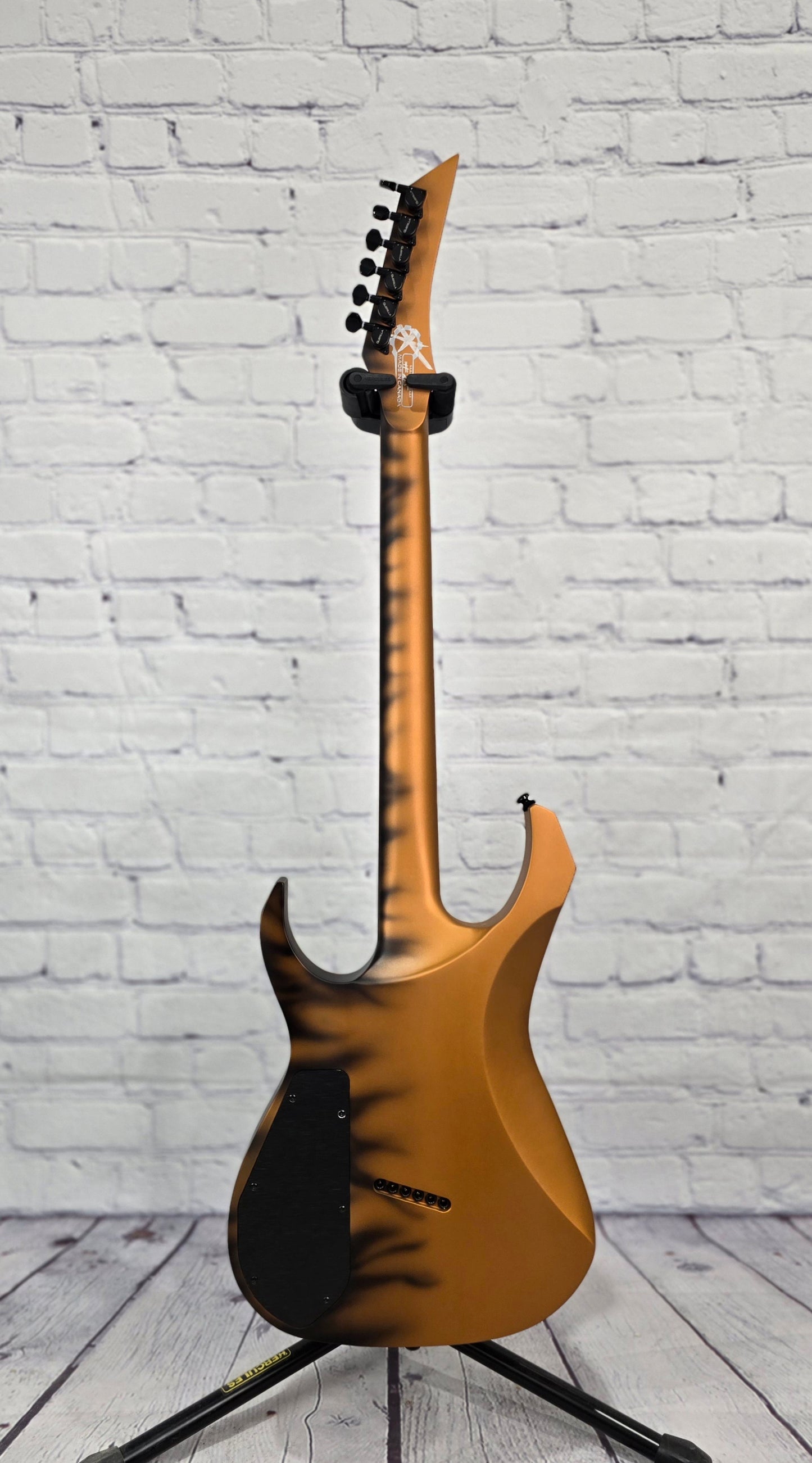 USED Guerilla Guitars M-SR6HSM 6 String Multiscale Electric Guitar Dragon Fire Burn