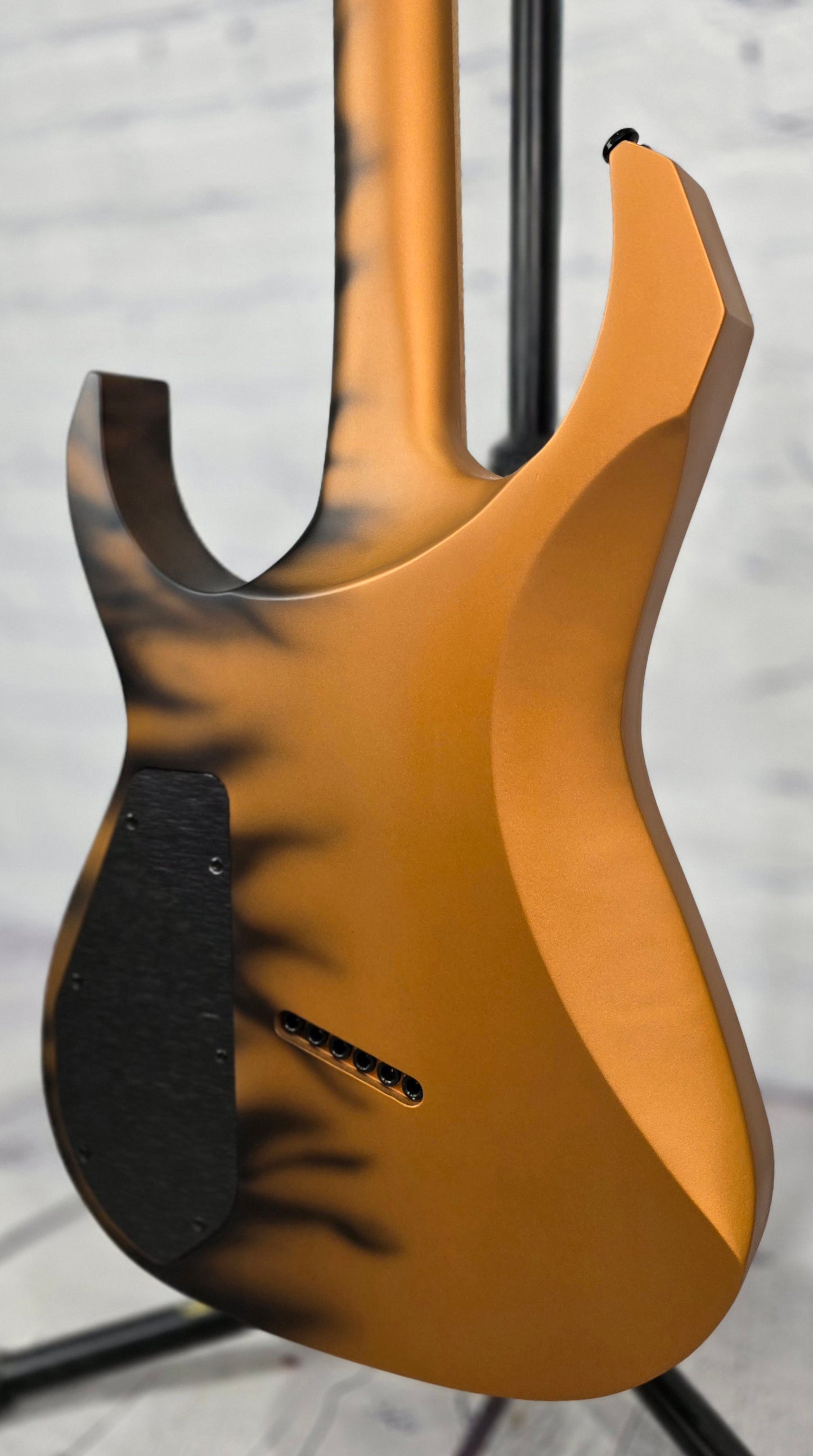 USED Guerilla Guitars M-SR6HSM 6 String Multiscale Electric Guitar Dragon Fire Burn