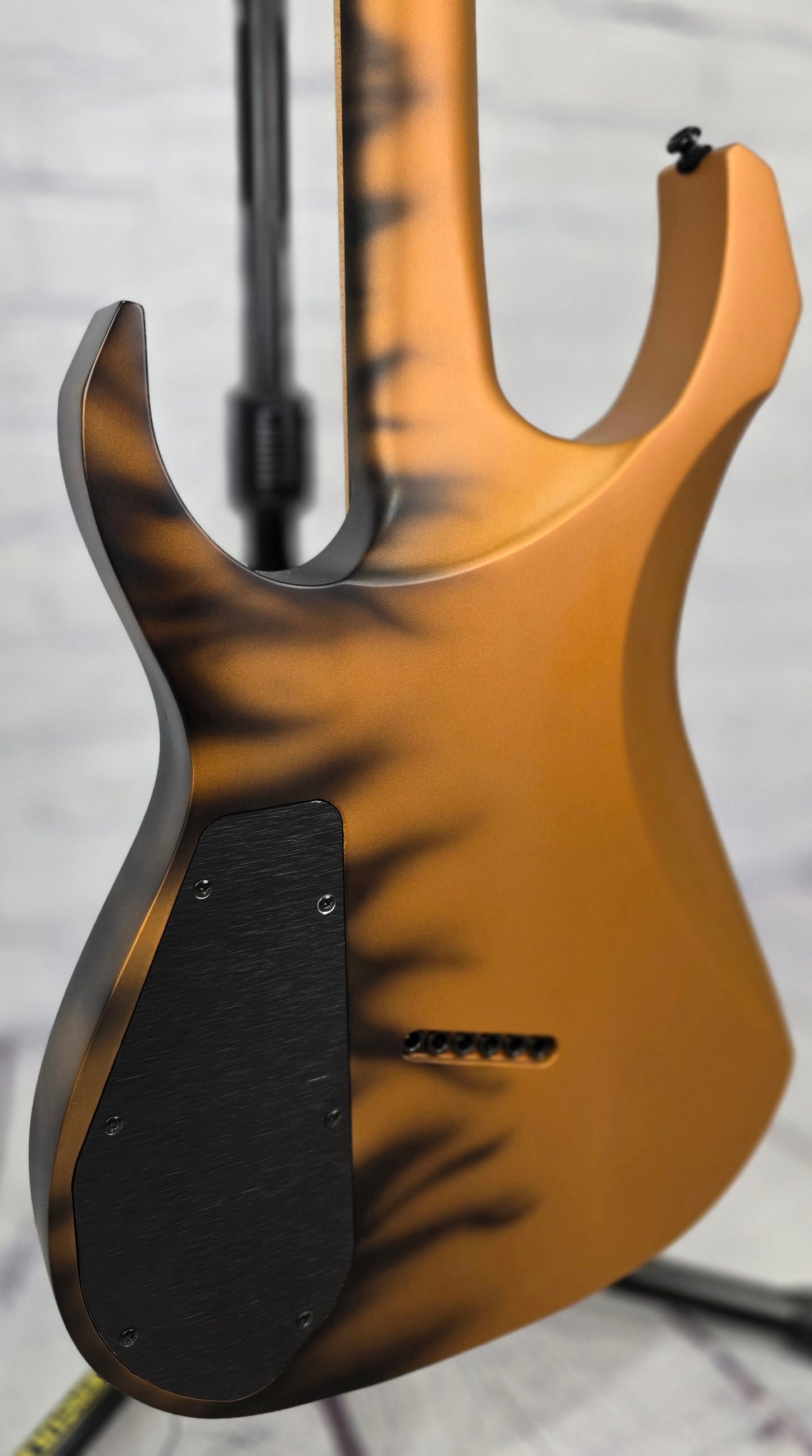 USED Guerilla Guitars M-SR6HSM 6 String Multiscale Electric Guitar Dragon Fire Burn