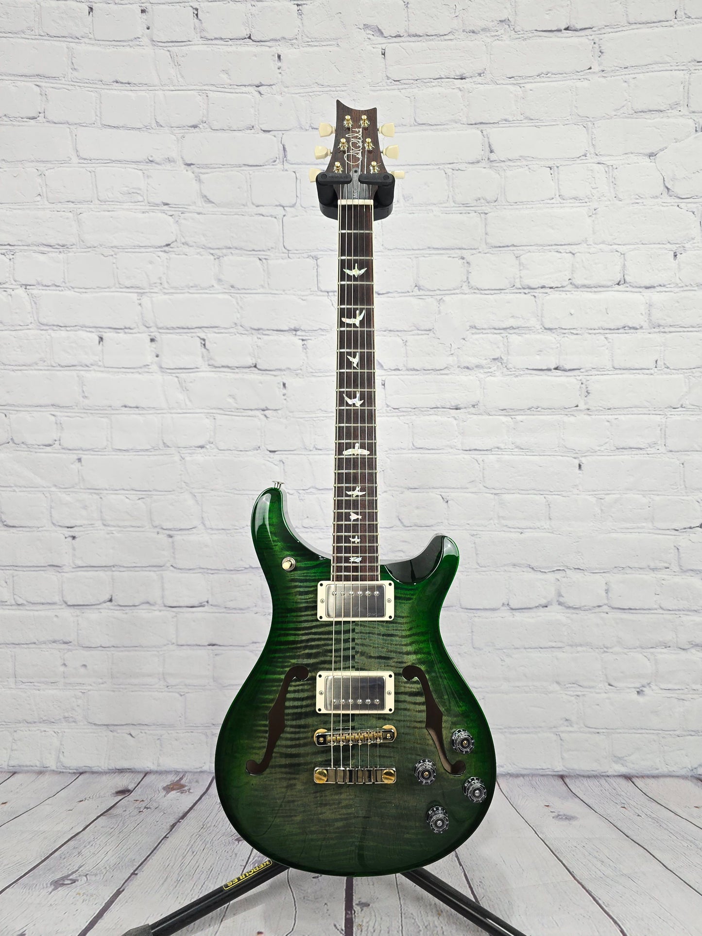 USED Paul Reed Smith PRS McCarty 594 Hollowbody II 10 Top HBII Electric Guitar Trampas Green Jadeburst
