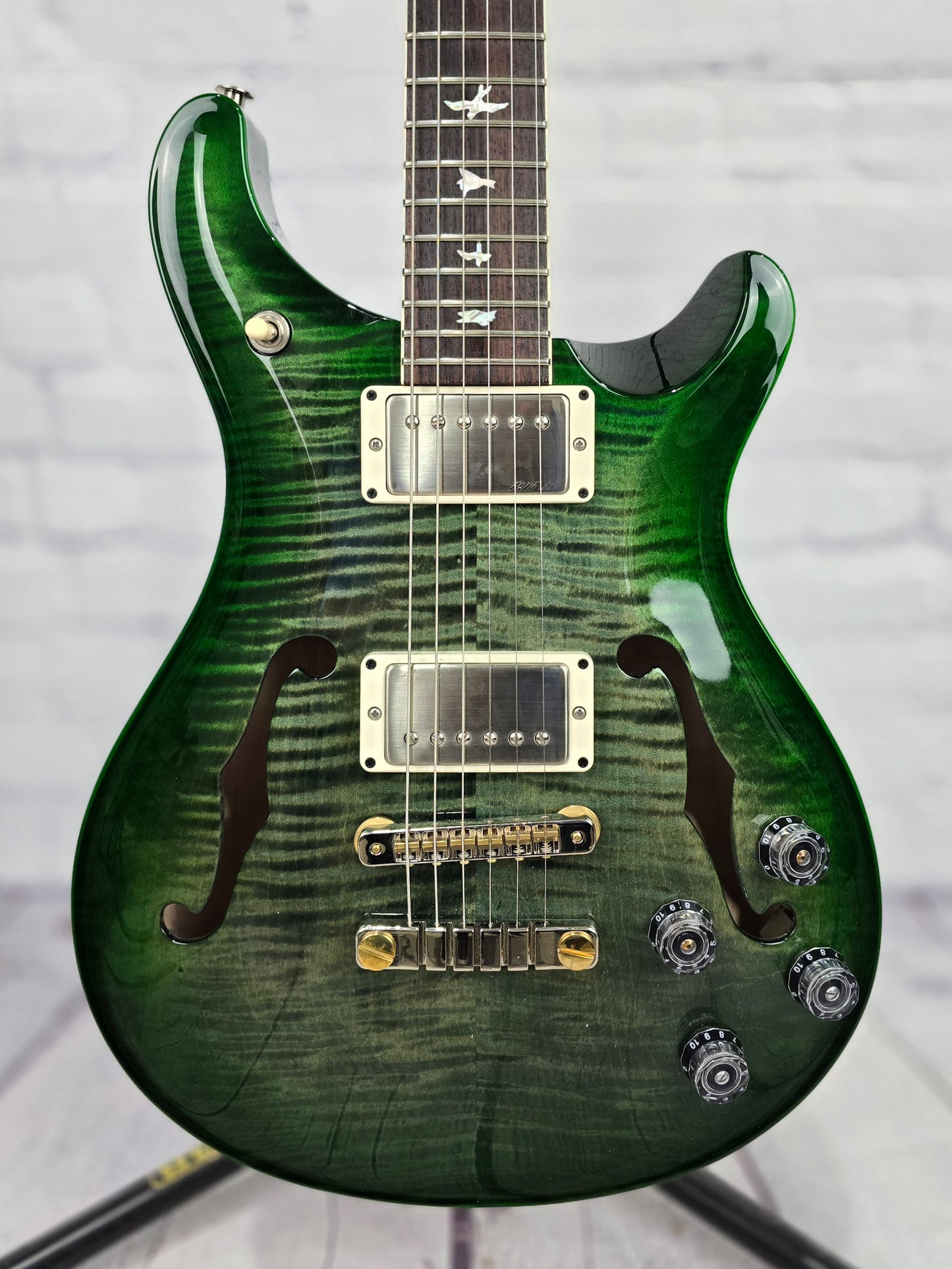 USED Paul Reed Smith PRS McCarty 594 Hollowbody II 10 Top HBII Electric Guitar Trampas Green Jadeburst