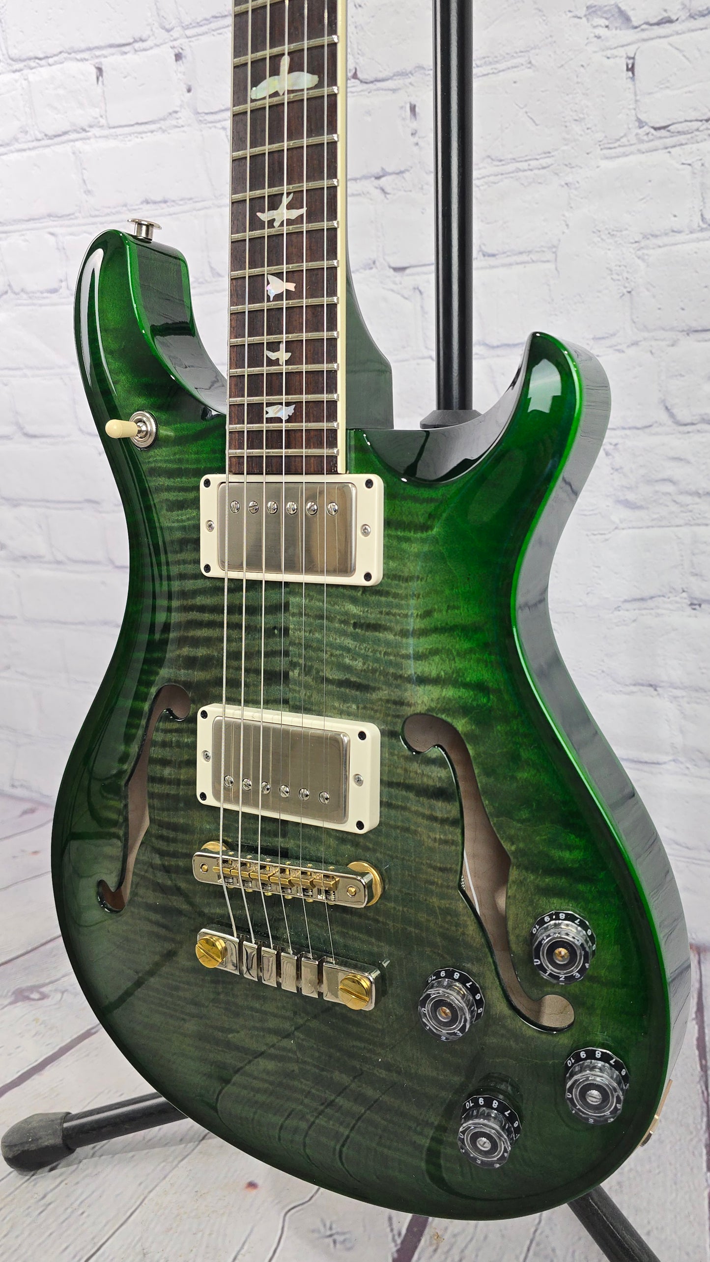 USED Paul Reed Smith PRS McCarty 594 Hollowbody II 10 Top HBII Electric Guitar Trampas Green Jadeburst