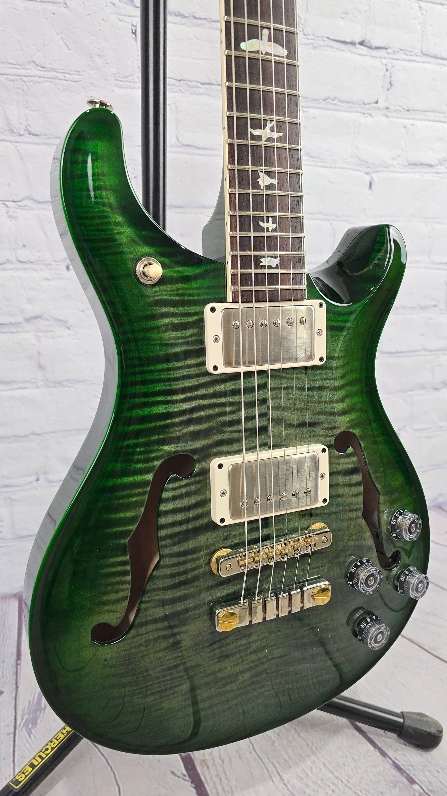 USED Paul Reed Smith PRS McCarty 594 Hollowbody II 10 Top HBII Electric Guitar Trampas Green Jadeburst