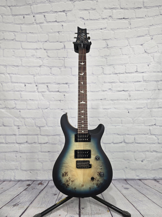 Paul Reed Smith PRS SE Custom 24-08 Limited Poplar Burl Electric Guitar Lake Blue Midnight Burst (438)