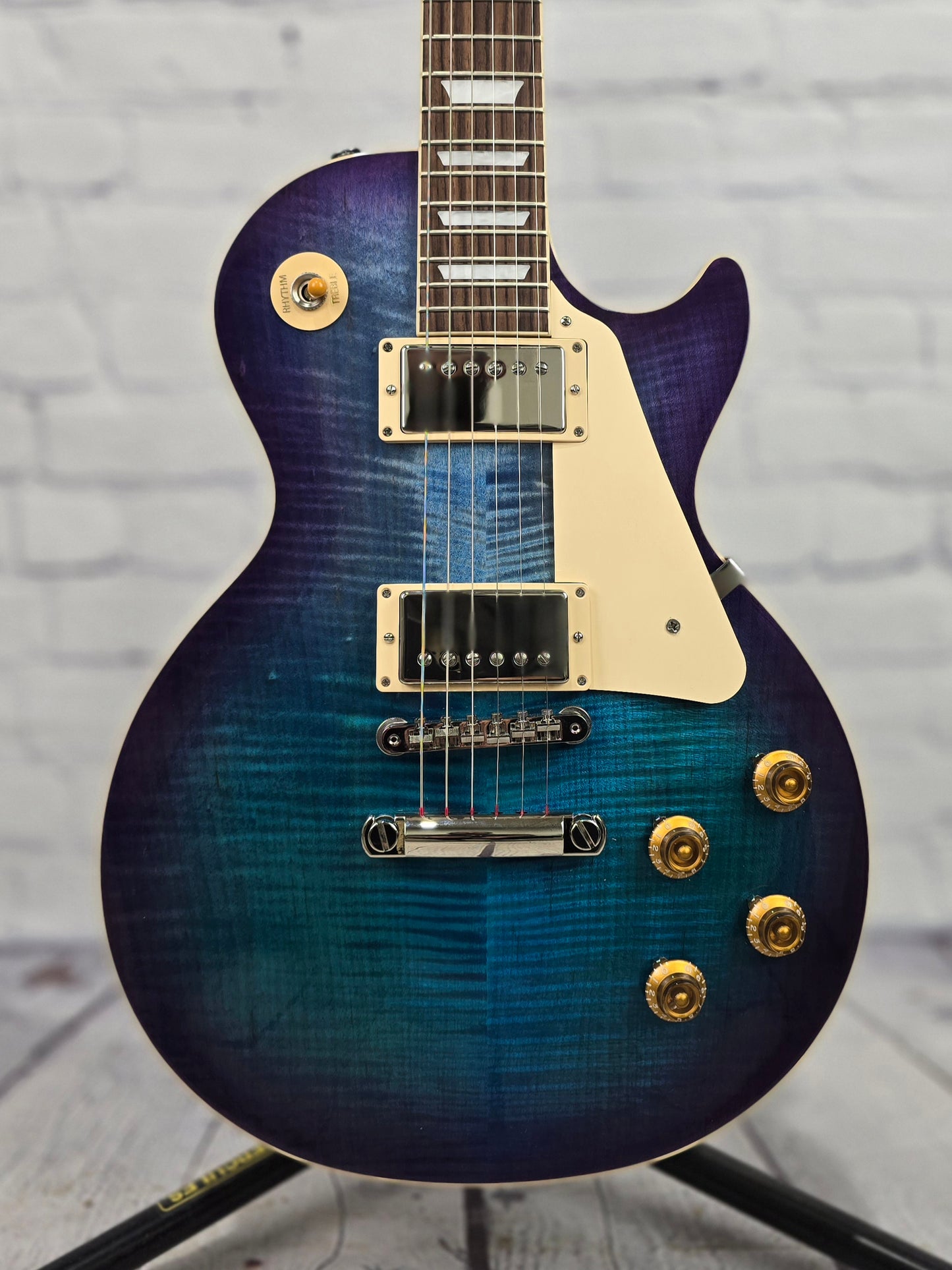 USED Gibson Les Paul Standard 50s Figured Top Electric Guitar Blueberry Burst