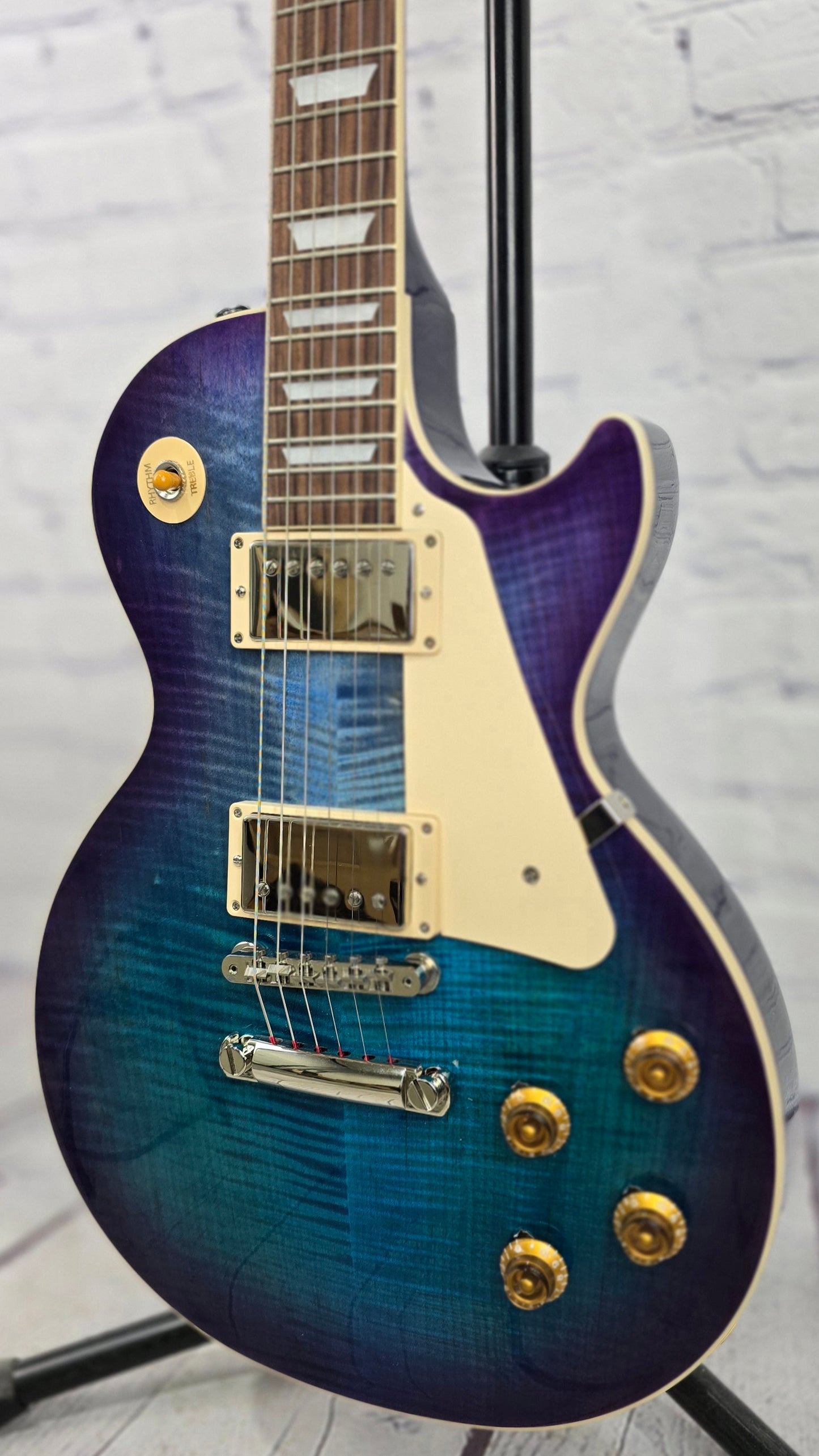 USED Gibson Les Paul Standard 50s Figured Top Electric Guitar Blueberry Burst