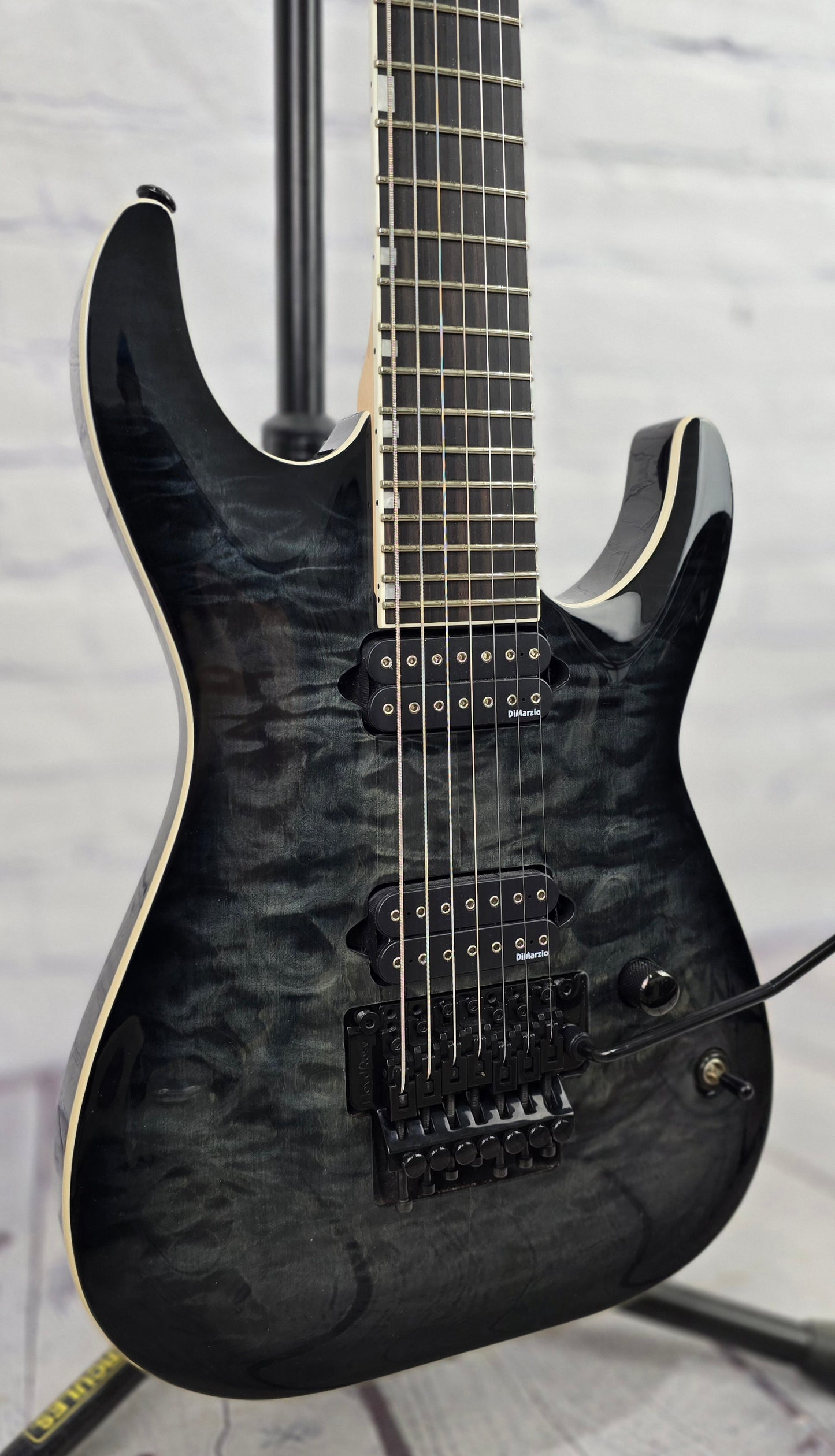 USED ESP LTD BS-B7 QM 7 String Baritone Electric Guitar Ben Savage Whitechapel Quilt Maple See Thru Black Sunburst