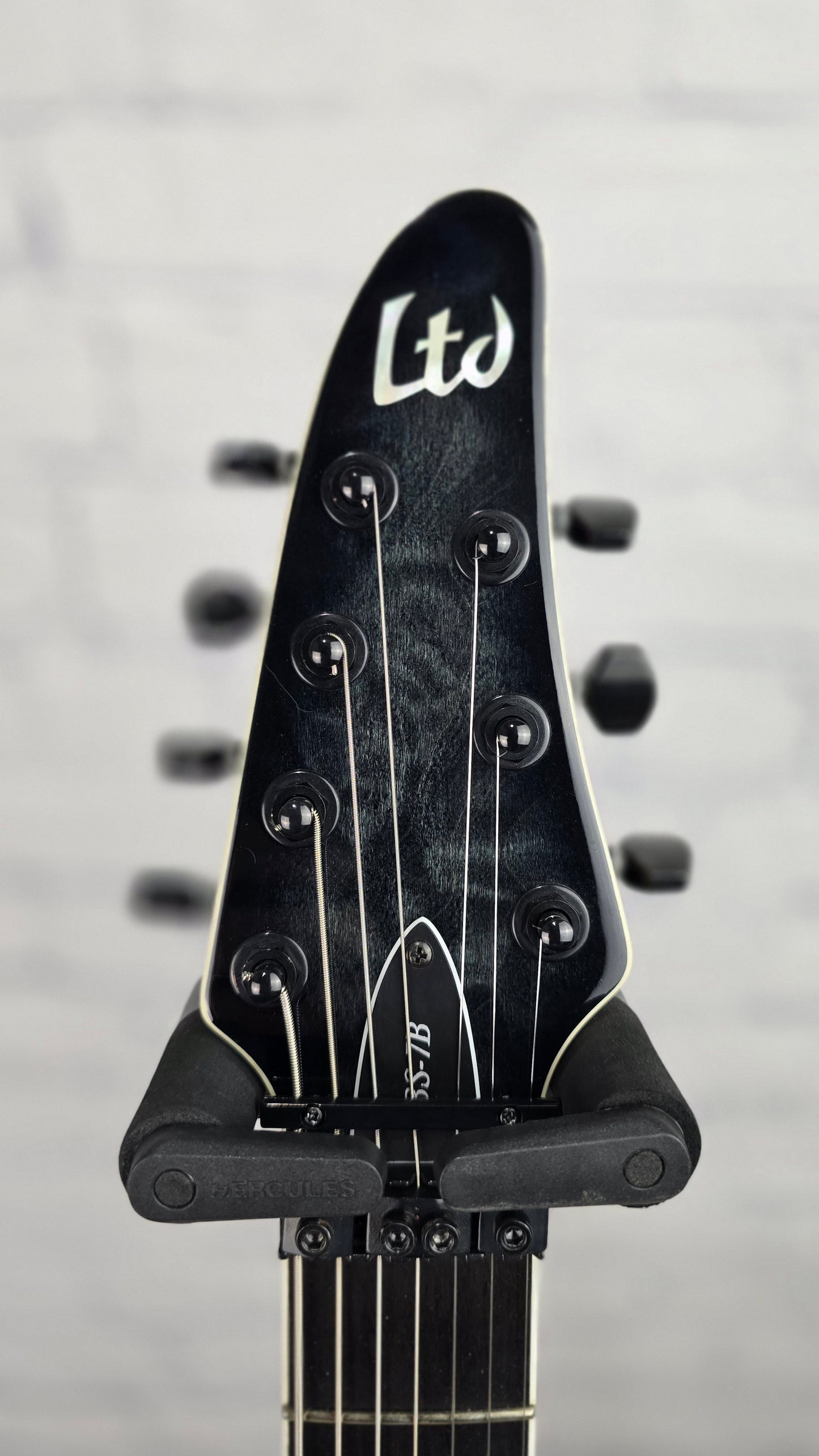 USED ESP LTD BS-B7 QM 7 String Baritone Electric Guitar Ben Savage Whitechapel Quilt Maple See Thru Black Sunburst