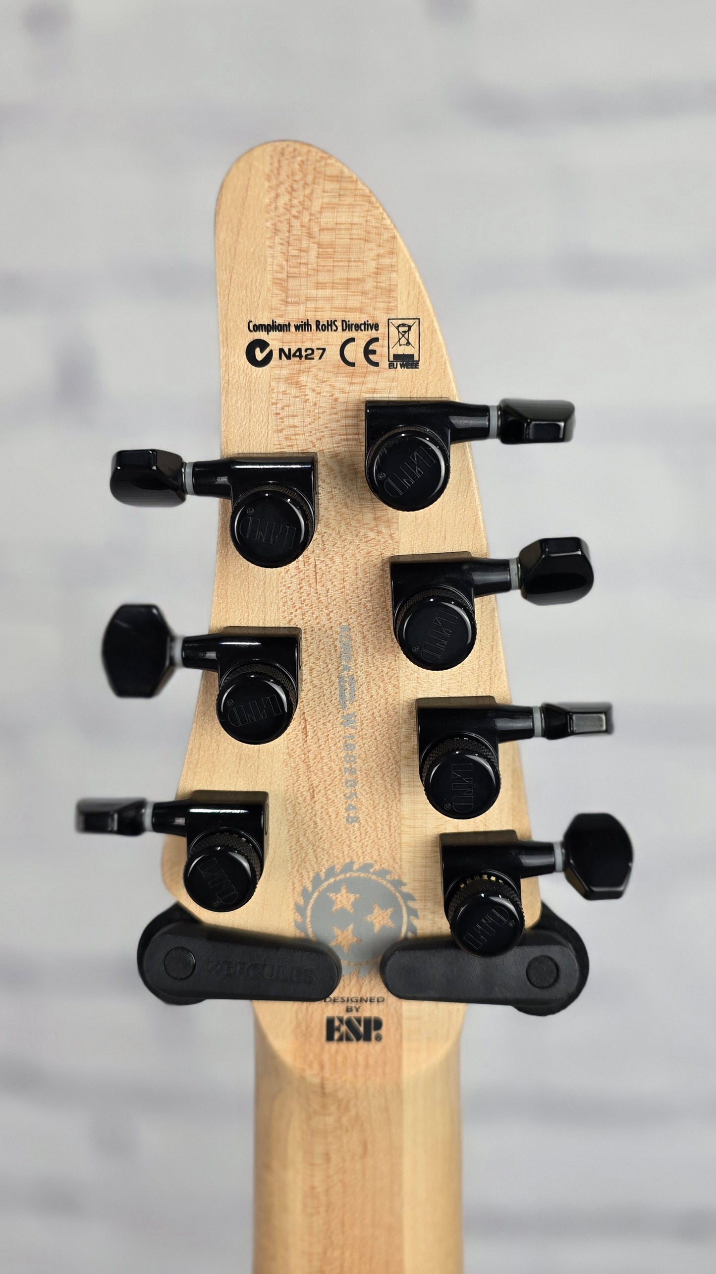 USED ESP LTD BS-B7 QM 7 String Baritone Electric Guitar Ben Savage Whitechapel Quilt Maple See Thru Black Sunburst